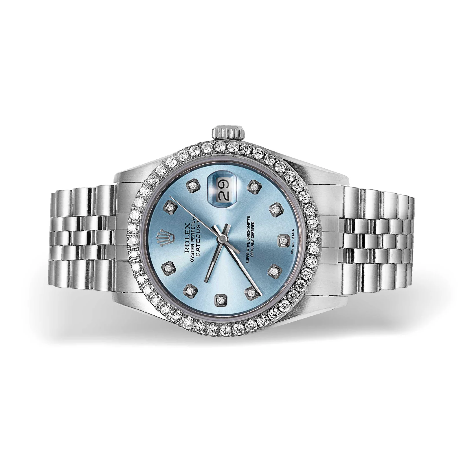 Rolex Datejust Diamond Bezel Watch 36mm Ice Blue Dial | 1.25ct - Image 3