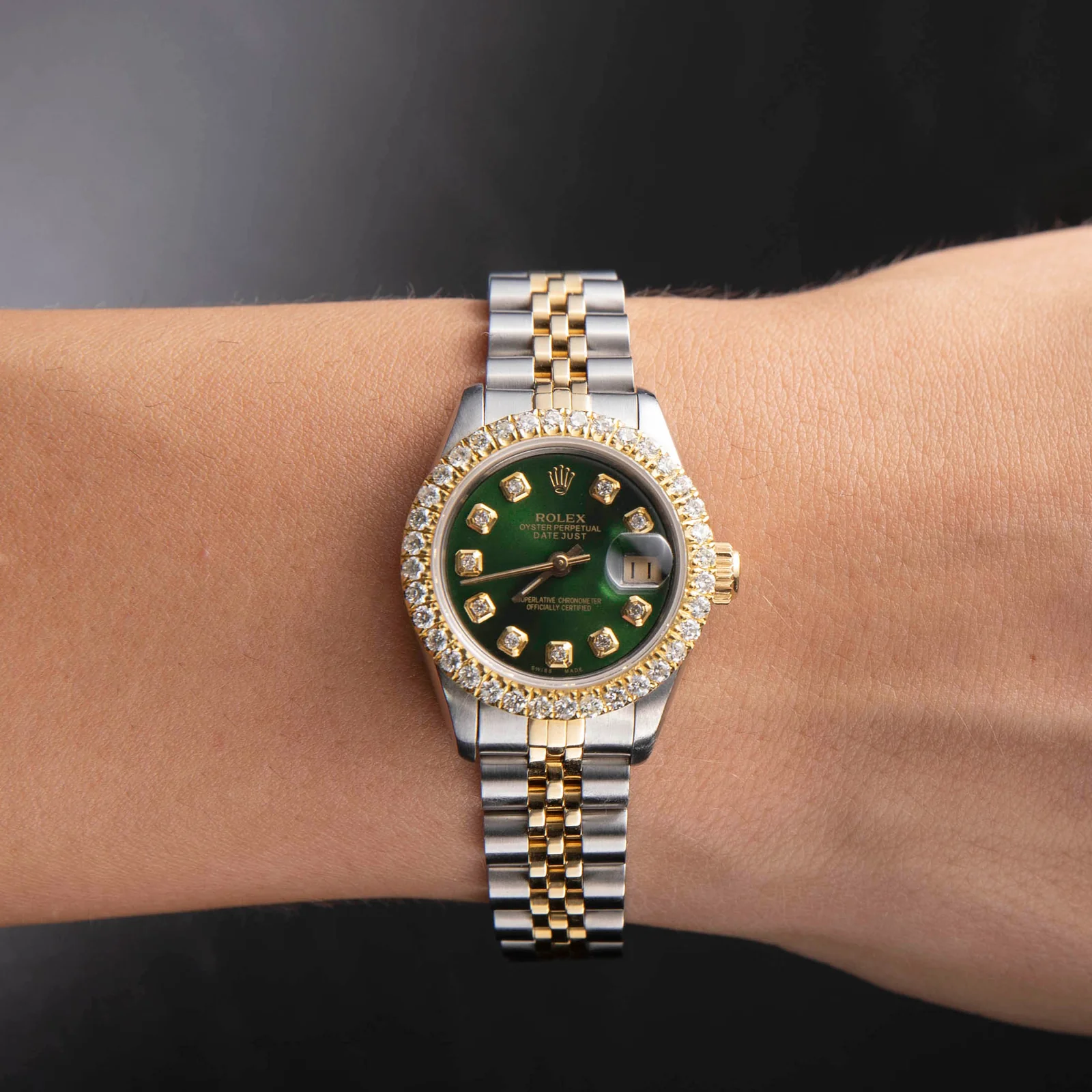 Rolex Datejust Diamond Bezel Watch 26mm Green Dial | 1.25ct - Image 5