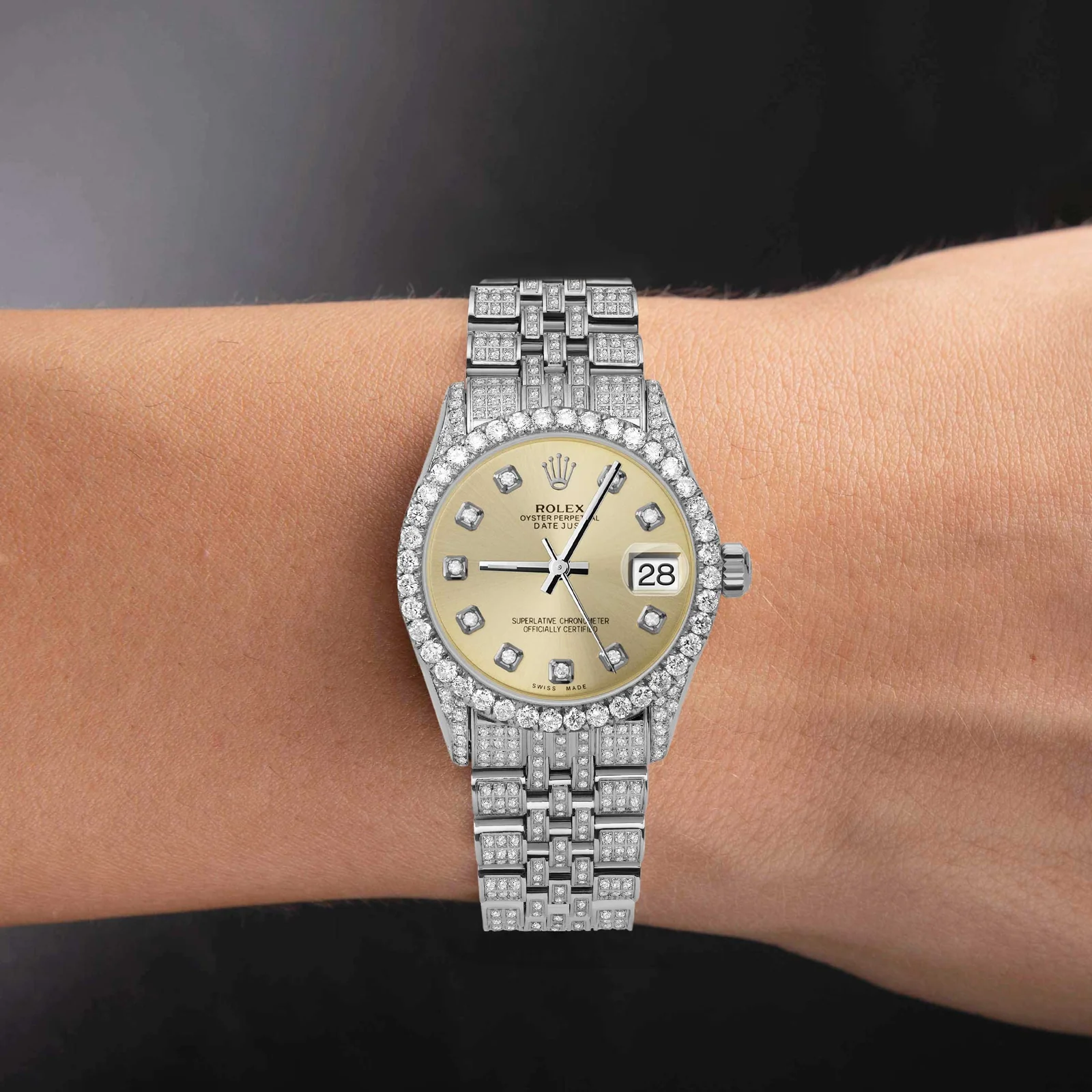 Rolex Datejust Diamond Bezel Watch 31mm Champagne Dial | 6.75ct - Image 5