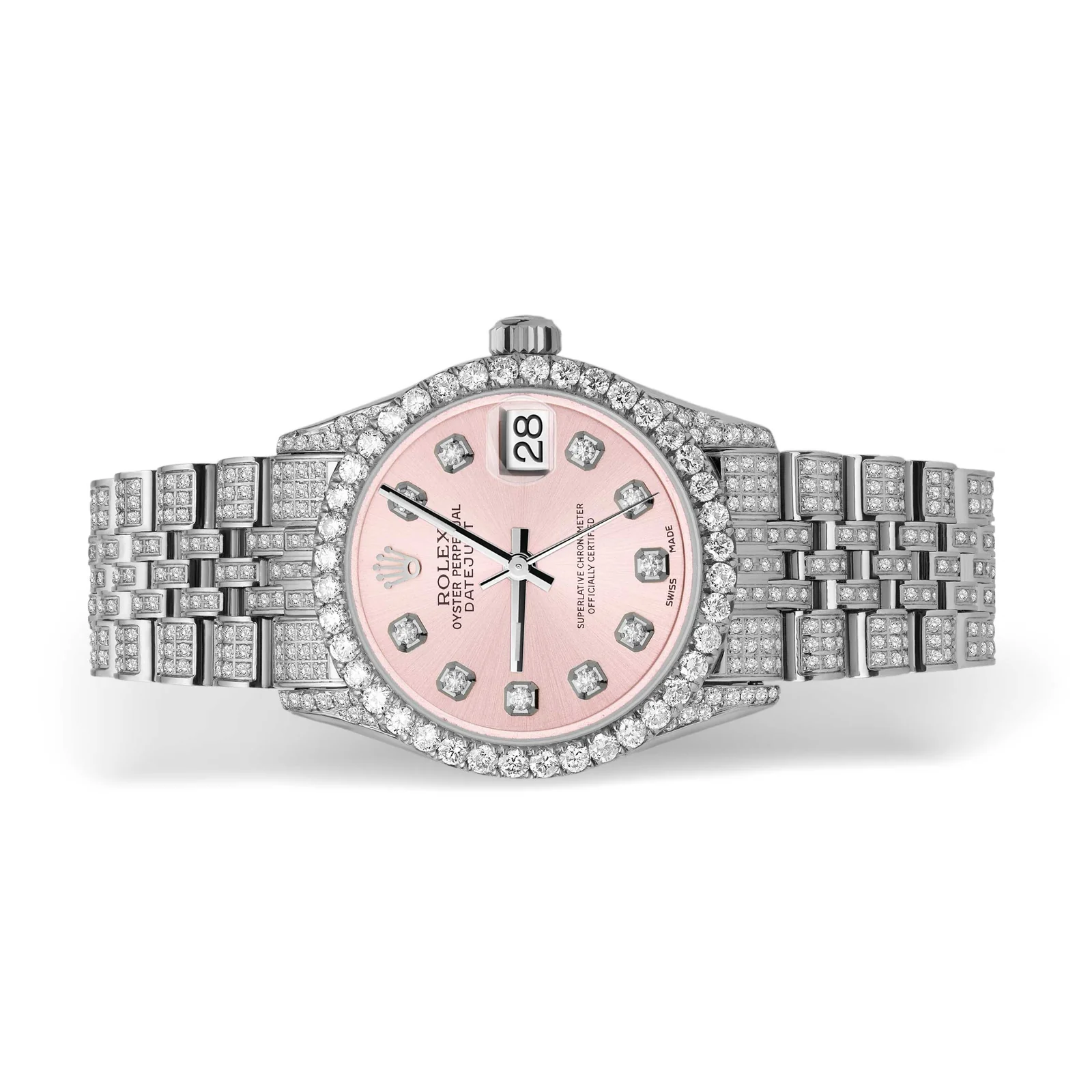 Rolex Datejust Diamond Bezel Watch 31mm Pink Dial | 6.75ct - Image 2