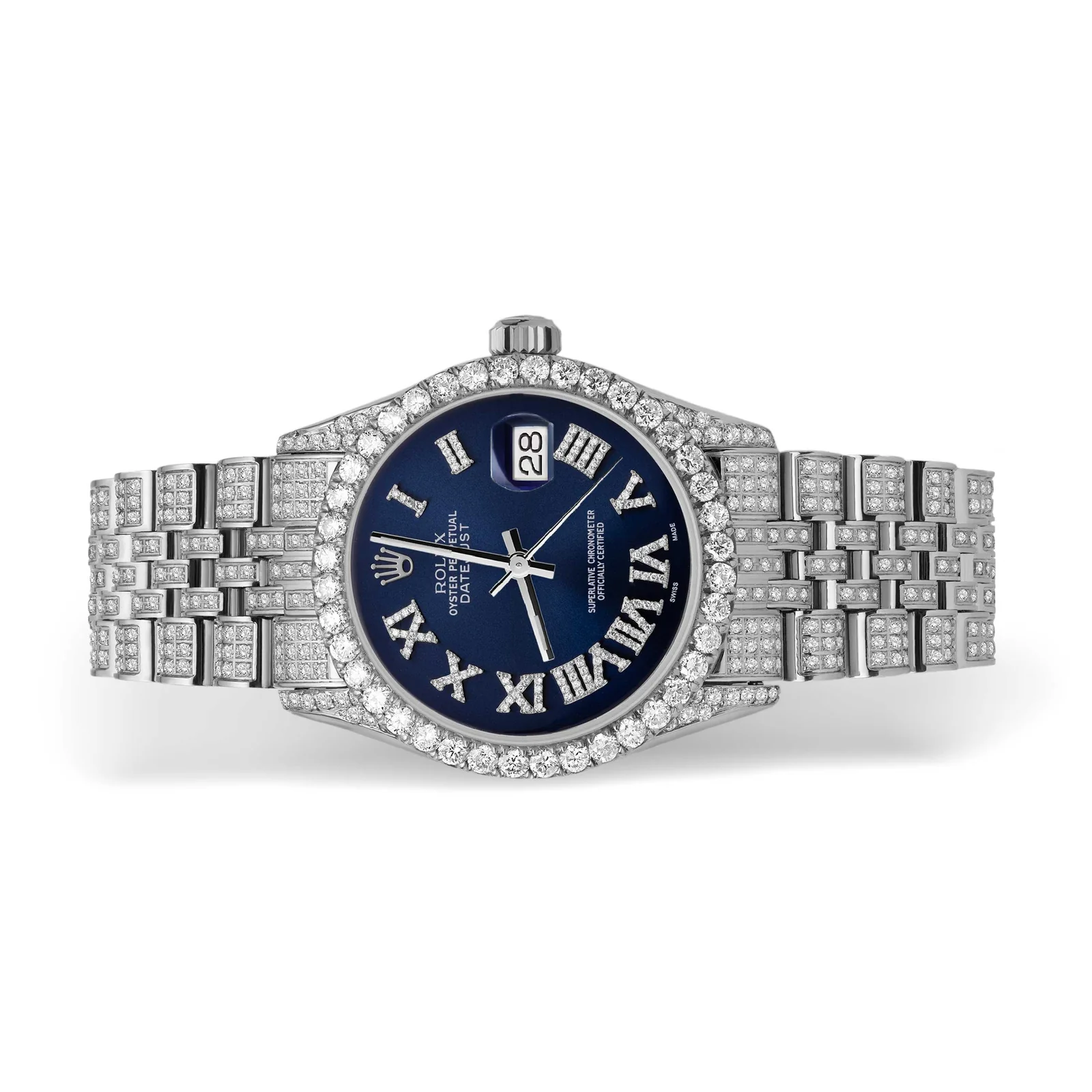 Rolex Datejust Diamond Bezel Watch 31mm Dark Blue Roman Dial | 6.80ct - Image 2