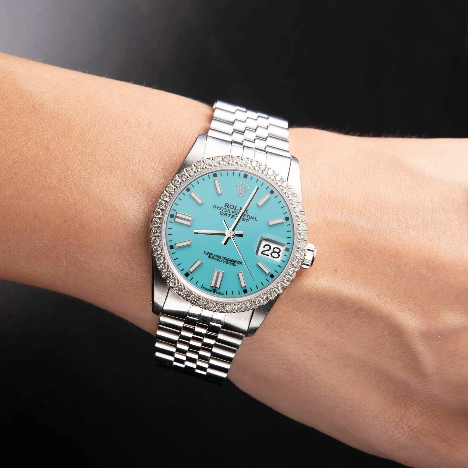 Rolex Datejust Diamond Bezel Watch 36mm Turquoise Dial | 1.15ct - Image 5