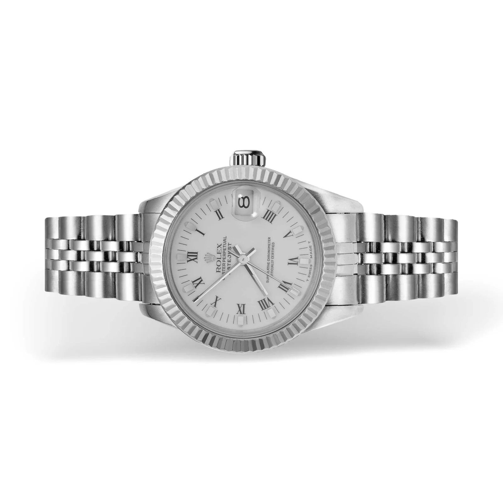 Rolex Datejust 68274 Fluted Bezel Watch 31mm White Roman Dial - Image 4