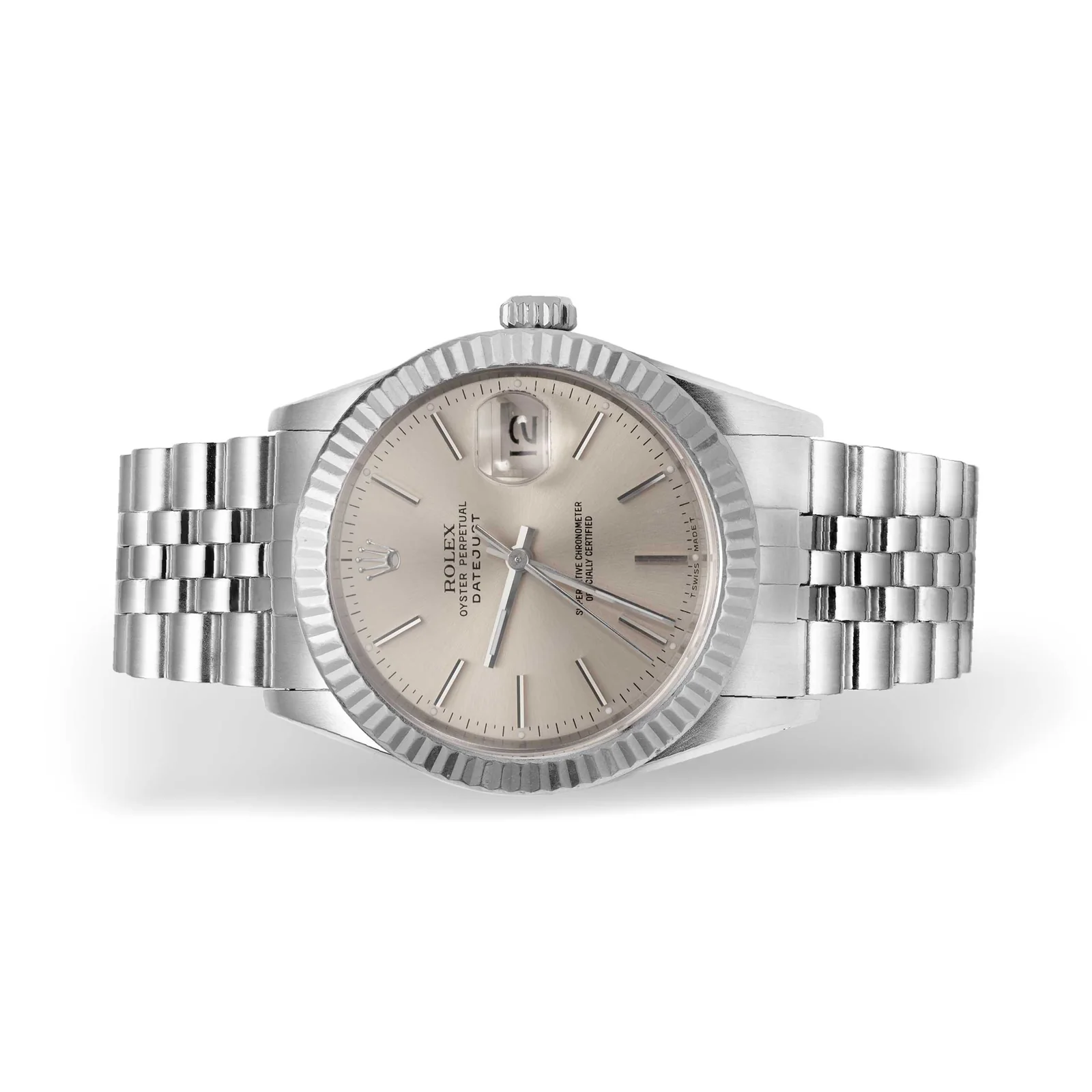 Rolex Datejust 16014 Fluted Bezel Watch 36mm Silver Dial - Image 4
