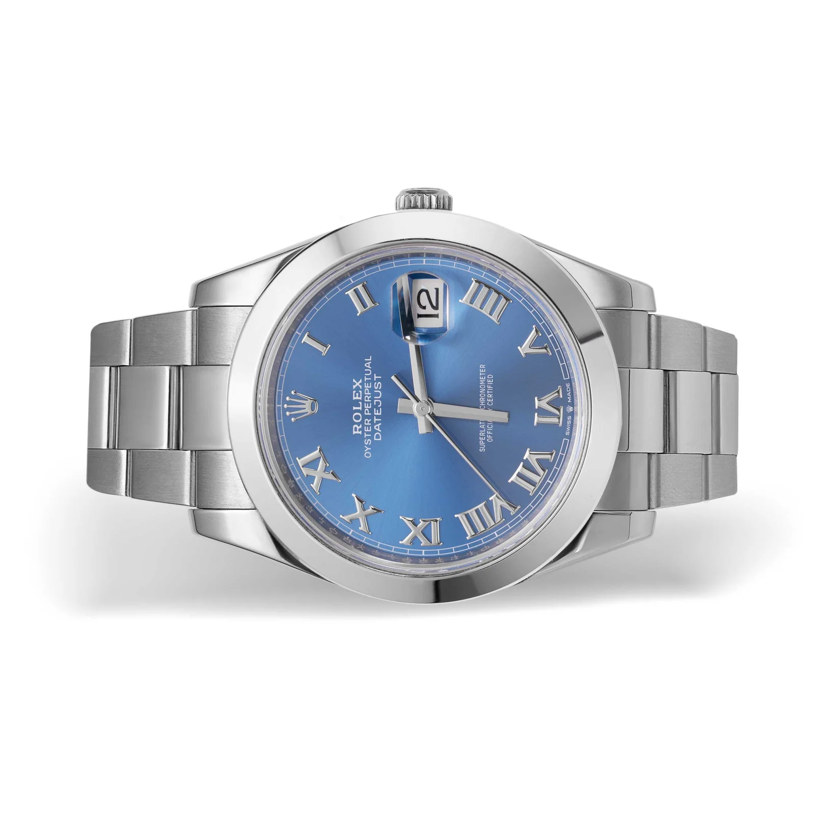 Rolex Datejust 126300 Smooth Bezel Watch 41mm Blue Roman Dial - Image 4