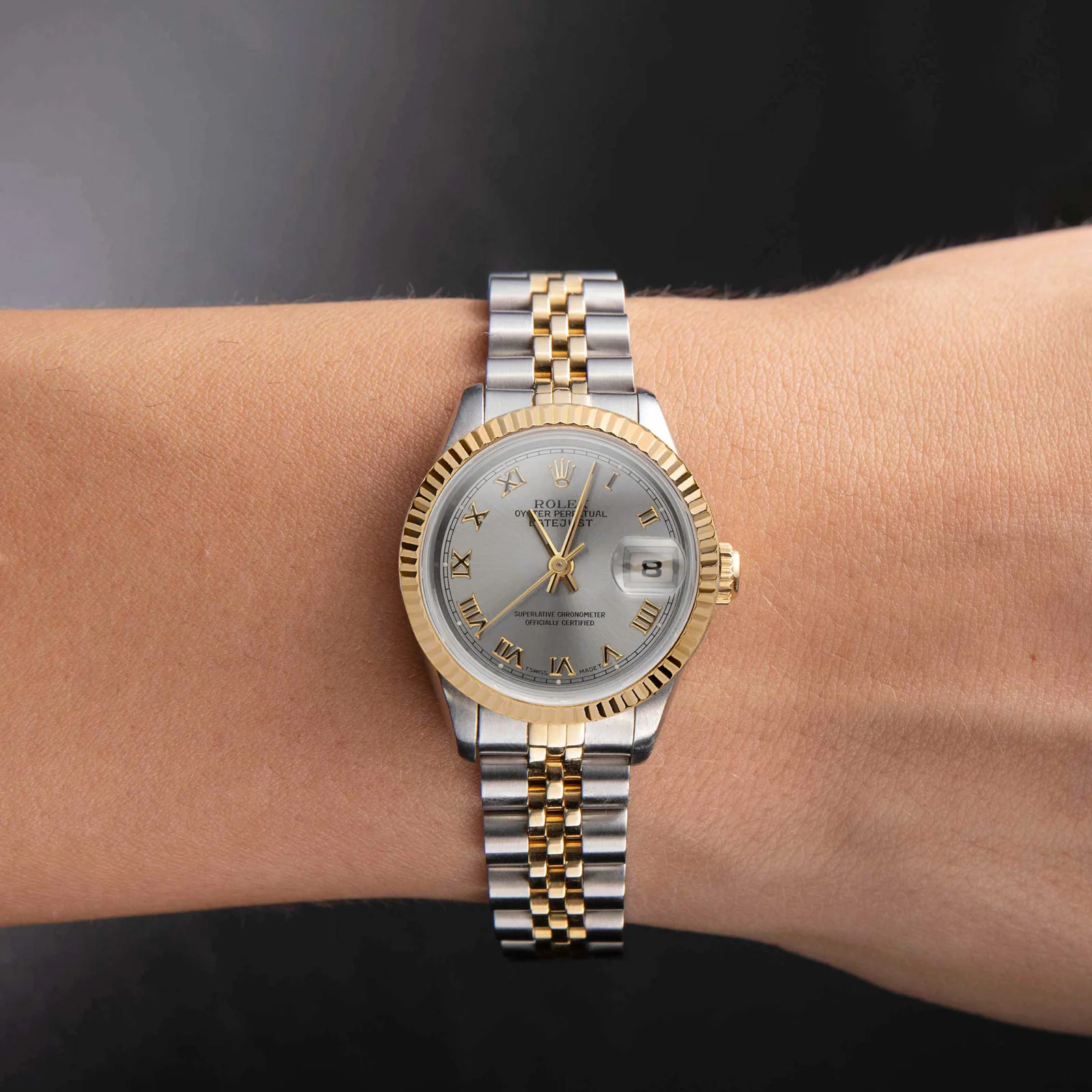 Rolex Datejust 69173 Fluted Bezel Watch 26mm Silver Roman Dial - Image 5
