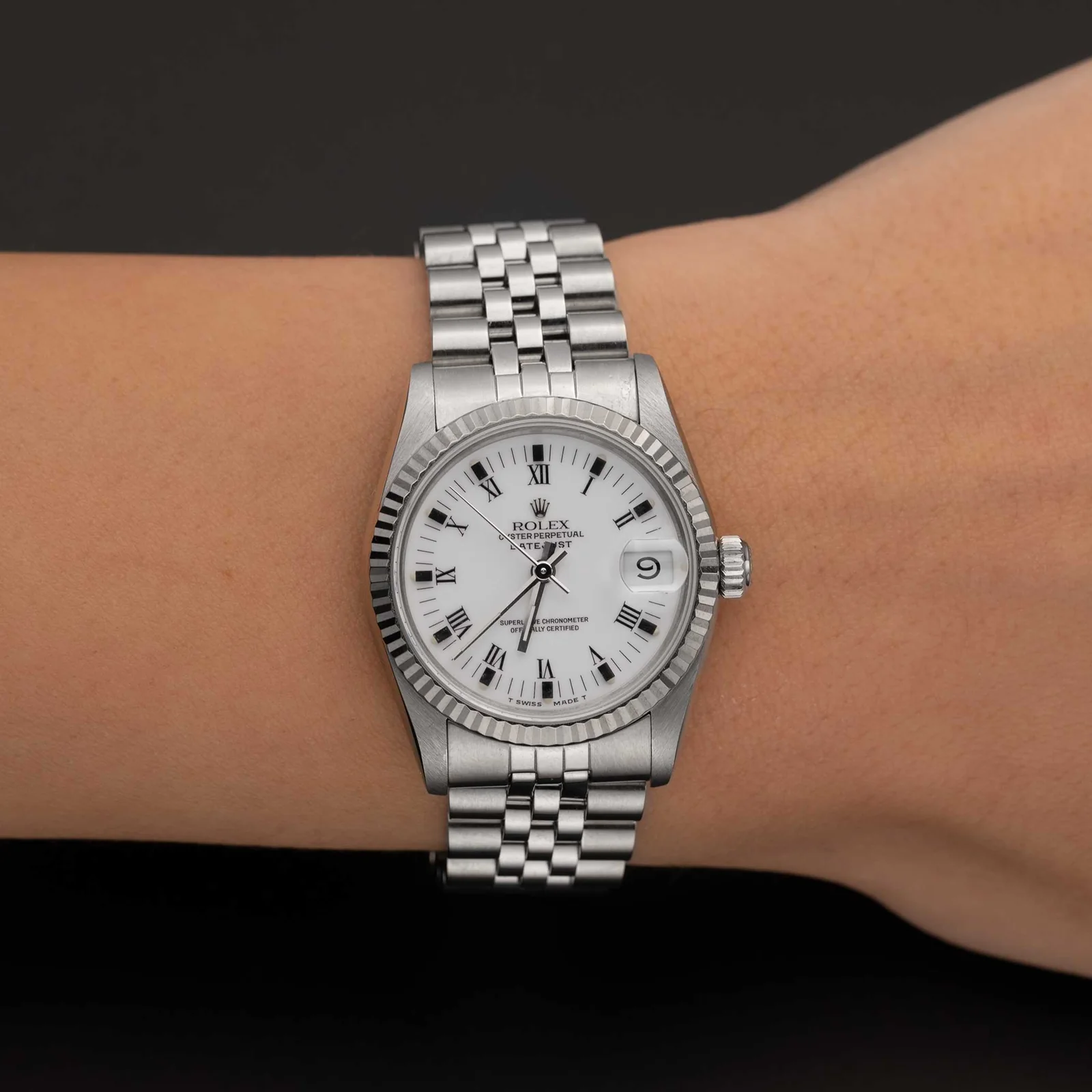 Rolex Datejust 68274 Fluted Bezel Watch 31mm White Roman Dial - Image 2