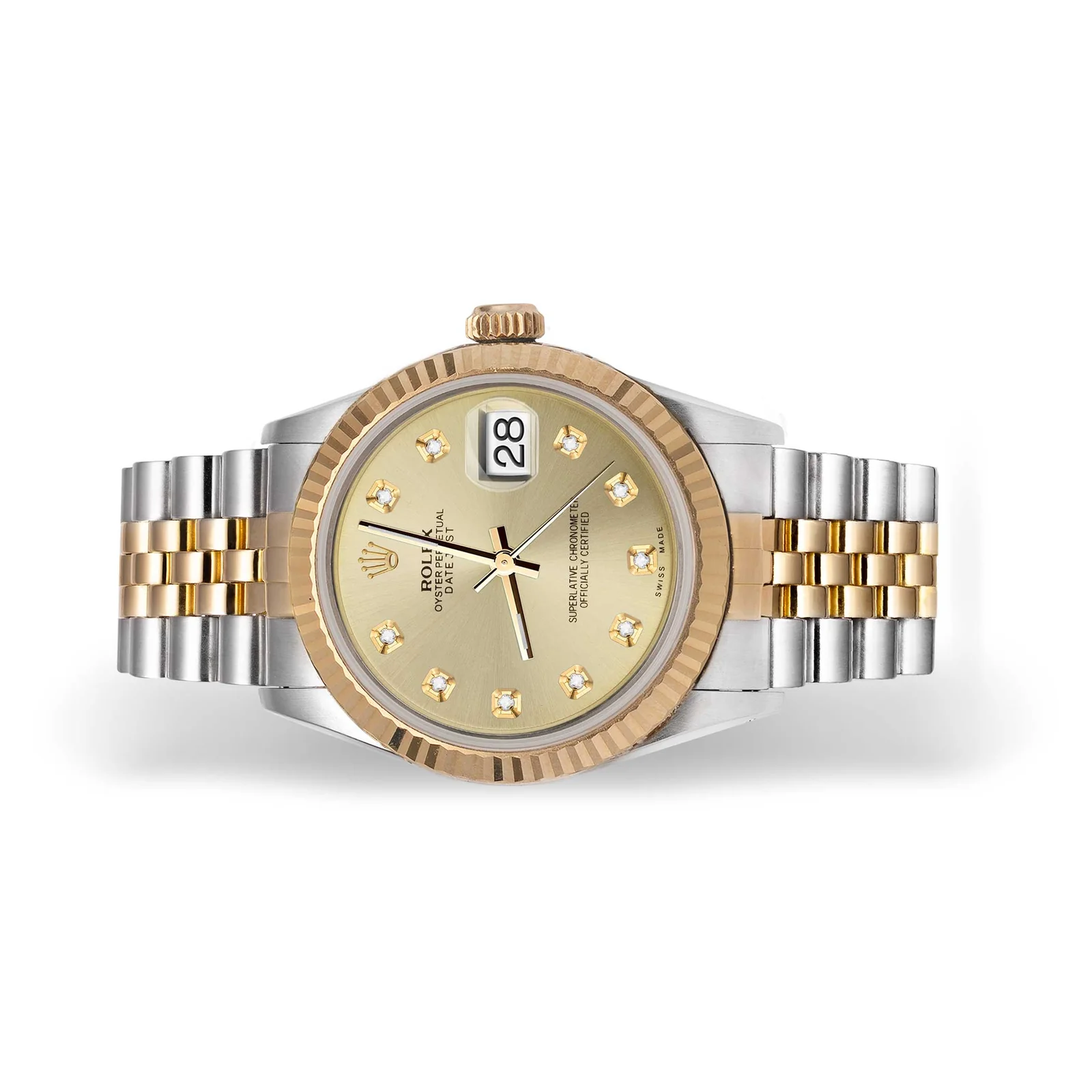 Rolex Datejust 16013 Fluted Bezel Watch 36mm Champagne Diamond Dial - Image 4