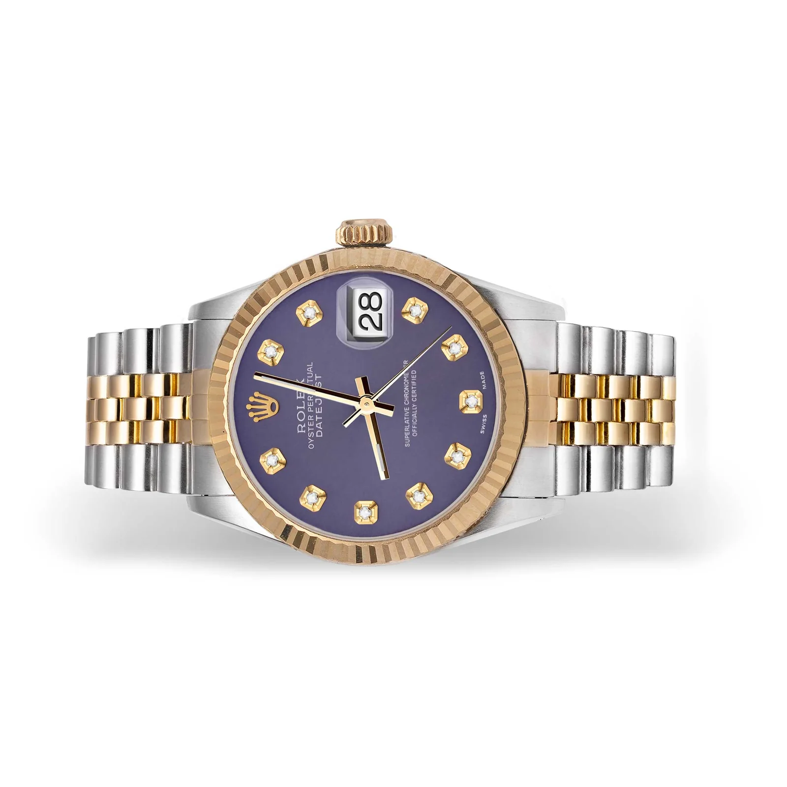 Rolex Datejust 16013 Fluted Bezel Watch 36mm Blue Diamond Dial - Image 4