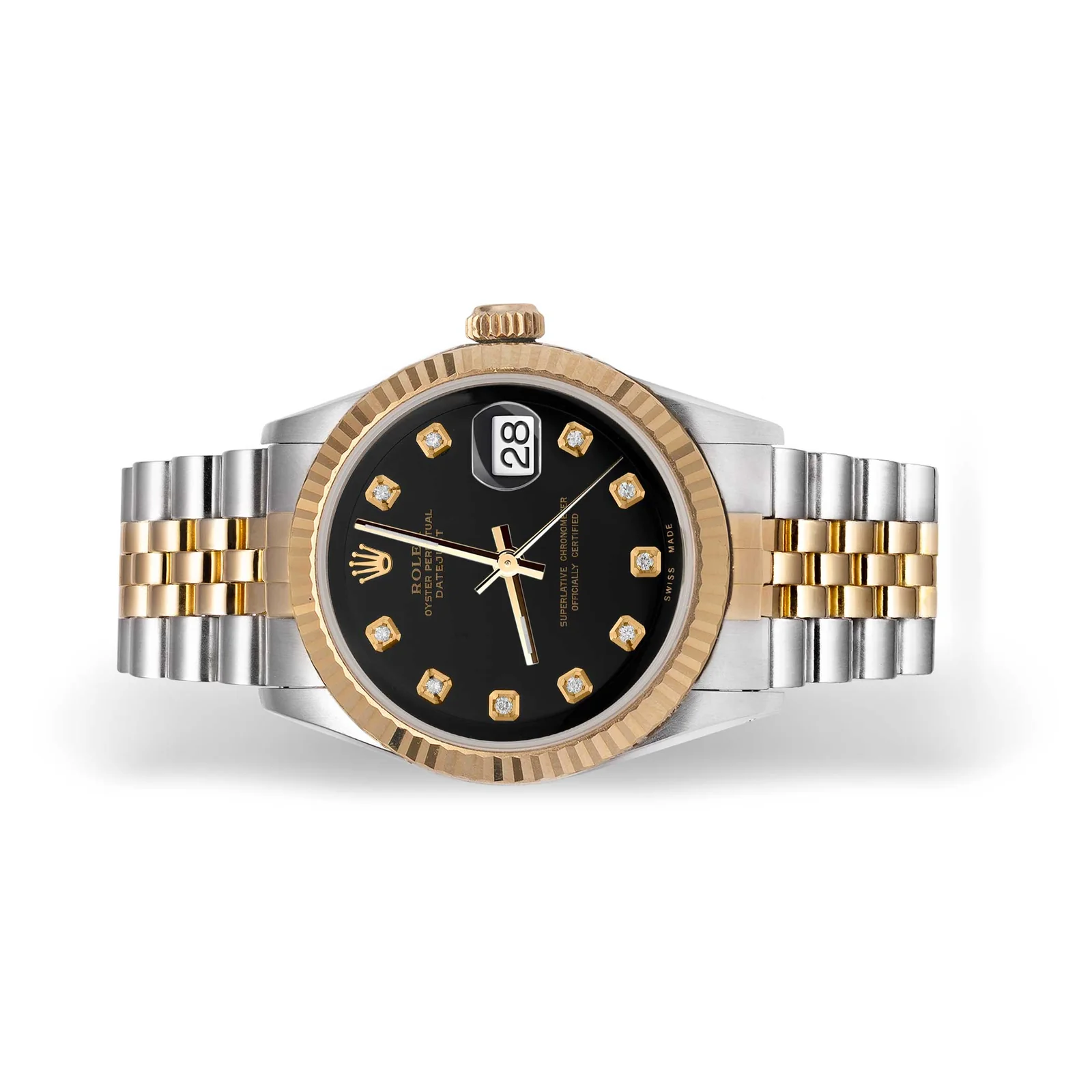 Rolex Datejust 16013 Fluted Bezel Watch 36mm Black Diamond Dial - Image 4