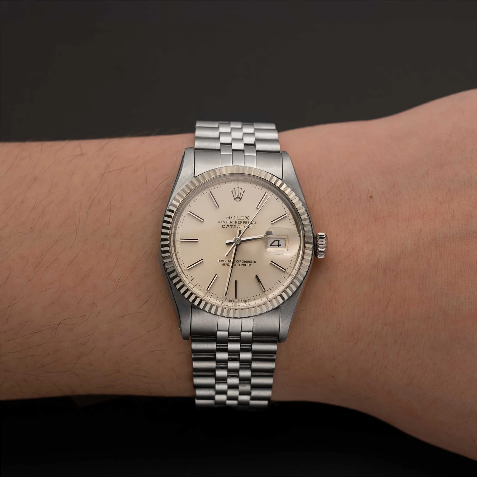 Rolex Datejust 16014 Fluted Bezel Watch 36mm Silver Dial - Image 2