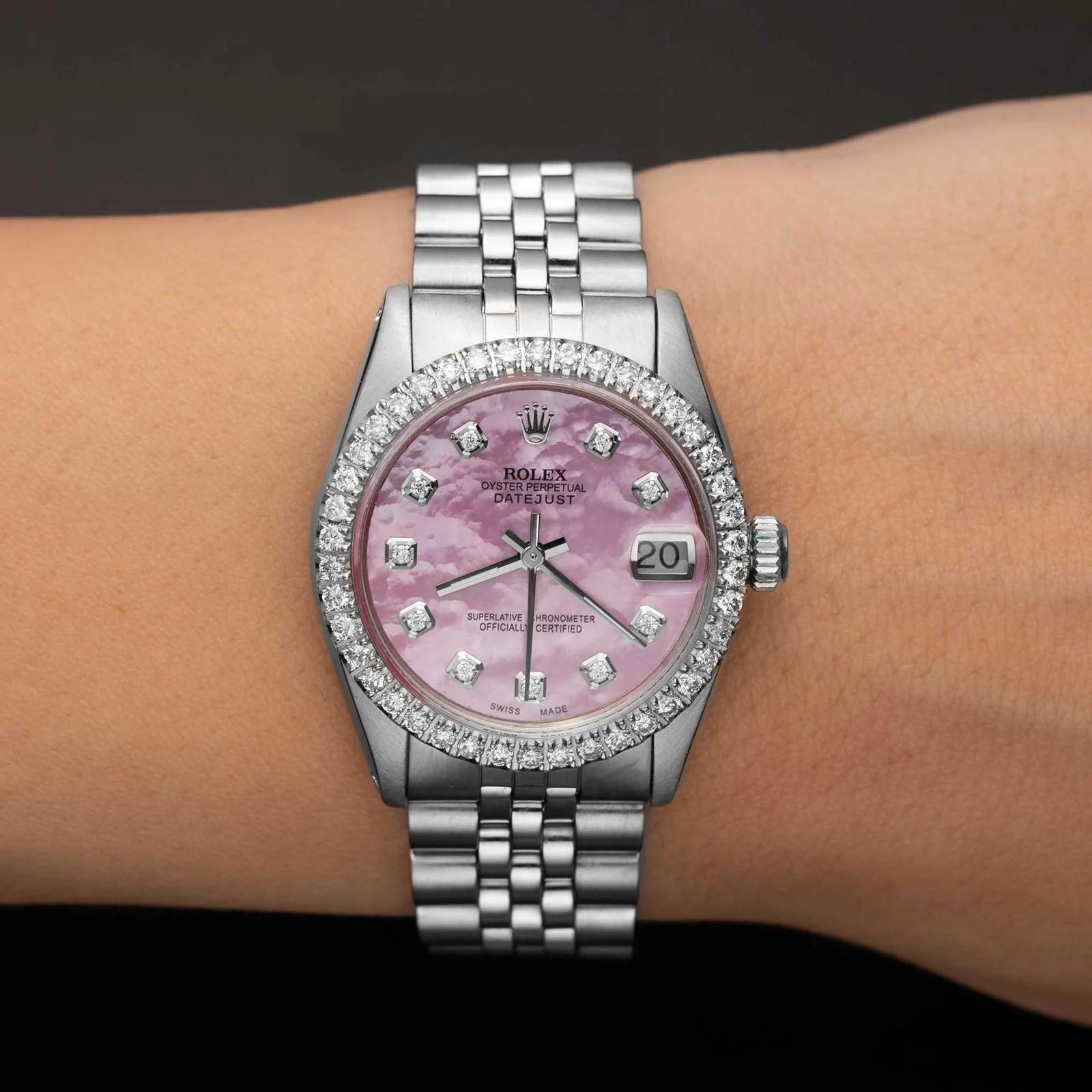 Rolex Datejust Diamond Bezel Watch 31mm Pink Mother of Pearl Dial | 1.30ct - Image 2