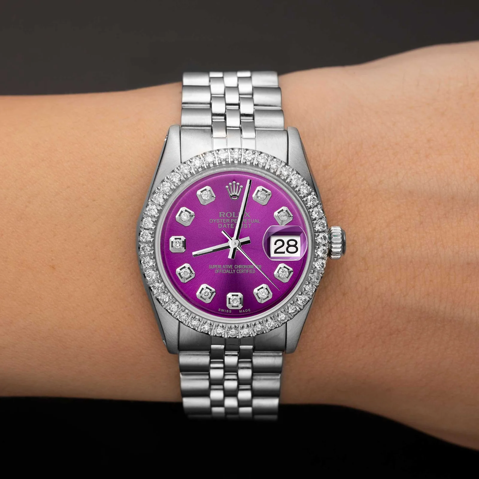 Rolex Datejust Diamond Bezel Watch 31mm Purple Dial | 1.30ct - Image 2