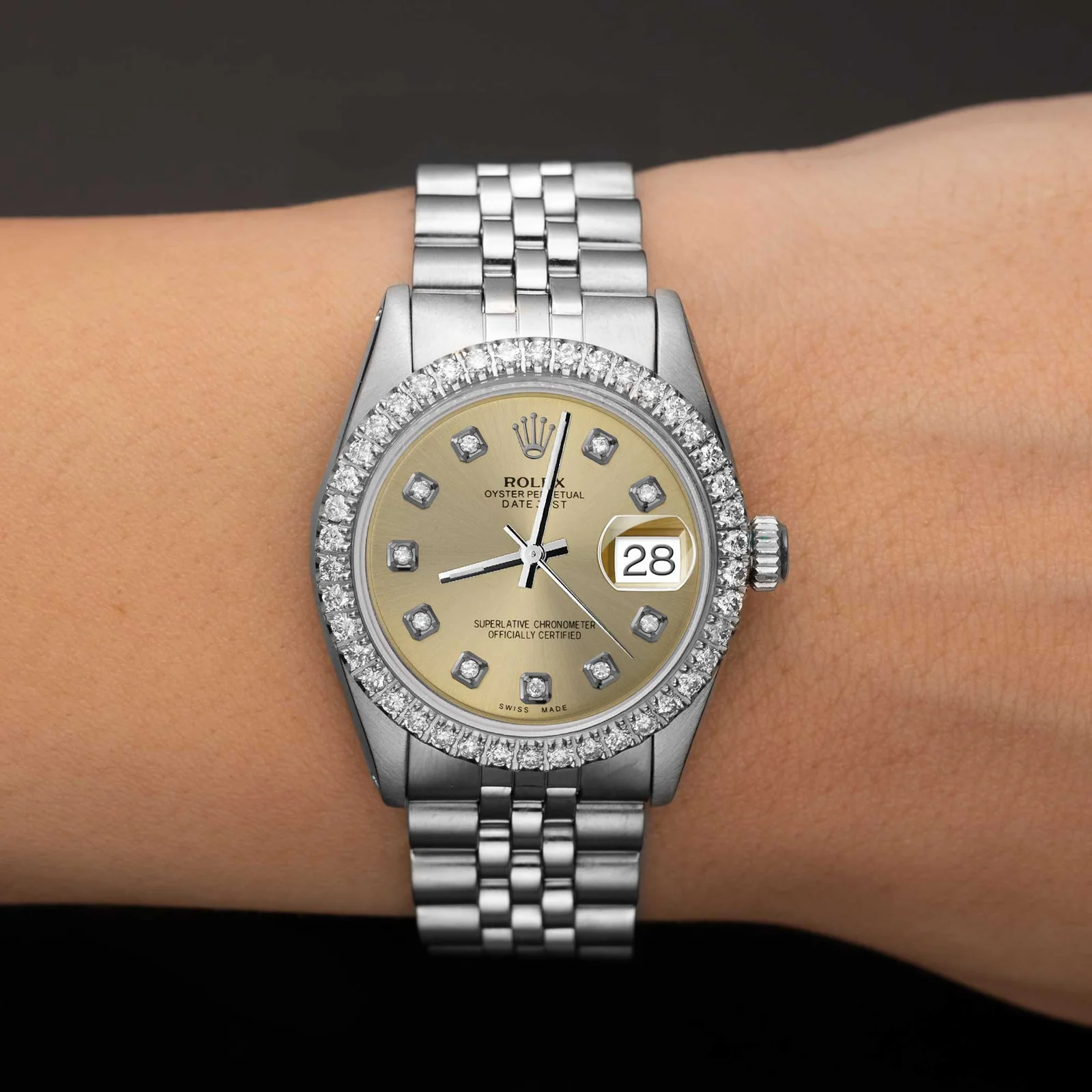 Rolex Datejust Diamond Bezel Watch 31mm Champagne Dial | 1.30ct - Image 2