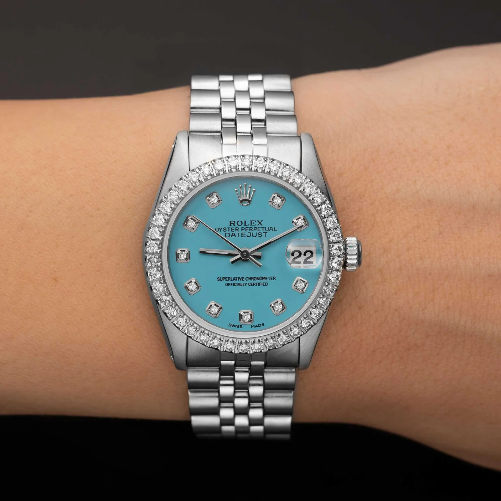 Rolex Datejust Diamond Bezel Watch 31mm Turquoise Dial | 1.30ct - Image 2