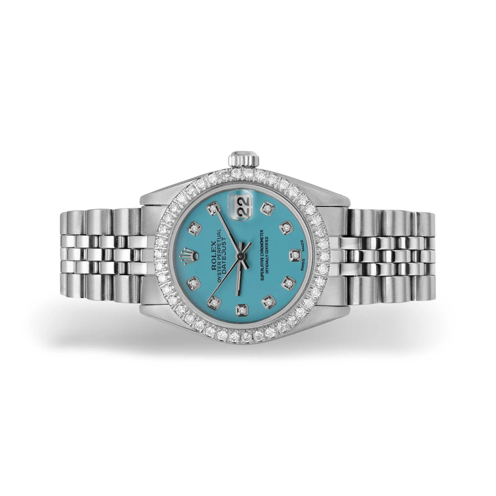 Rolex Datejust Diamond Bezel Watch 31mm Turquoise Dial | 1.30ct - Image 4