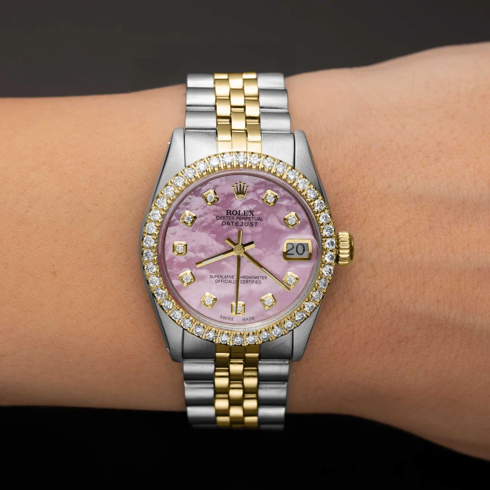 Rolex Datejust Diamond Bezel Watch 31mm Pink Mother of Pearl Dial | 1.30ct - Image 2