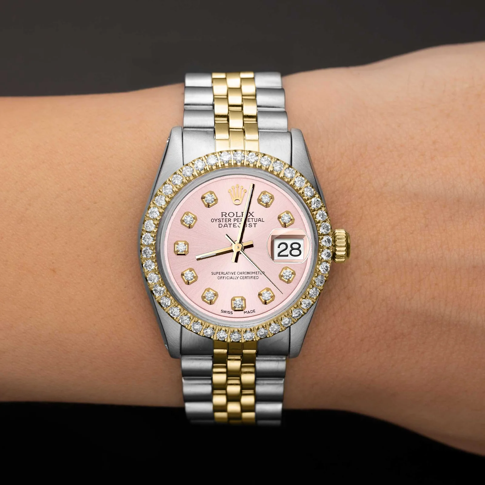 Rolex Datejust Diamond Bezel Watch 31mm Pink Dial | 1.30ct - Image 2