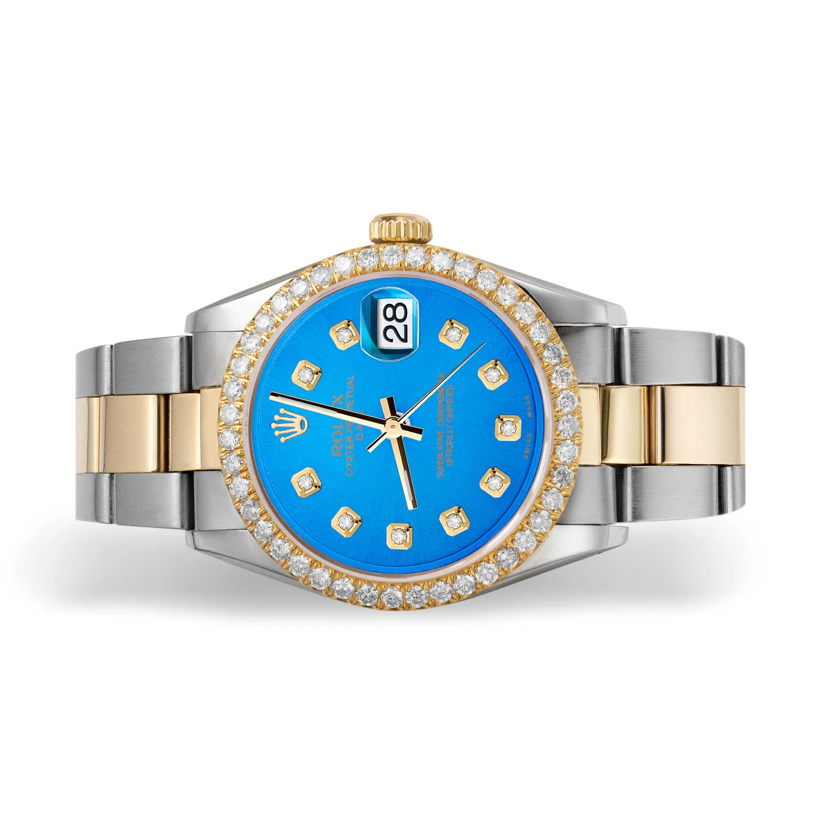 Rolex Datejust Diamond Bezel Watch 34mm Blue Dial | 2.30ct - Image 2