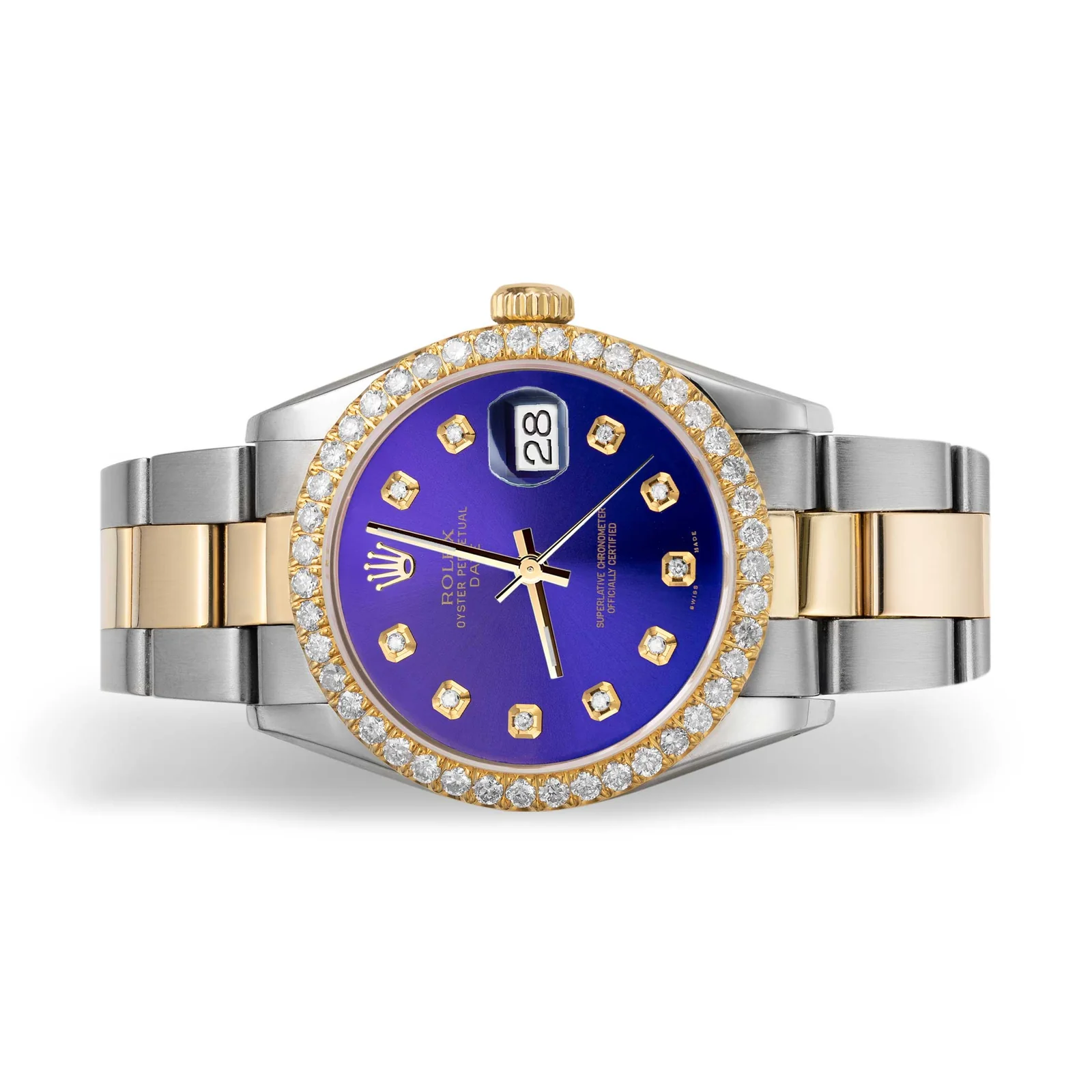 Rolex Datejust Diamond Bezel Watch 34mm Midnight Blue Dial | 2.30ct - Image 3