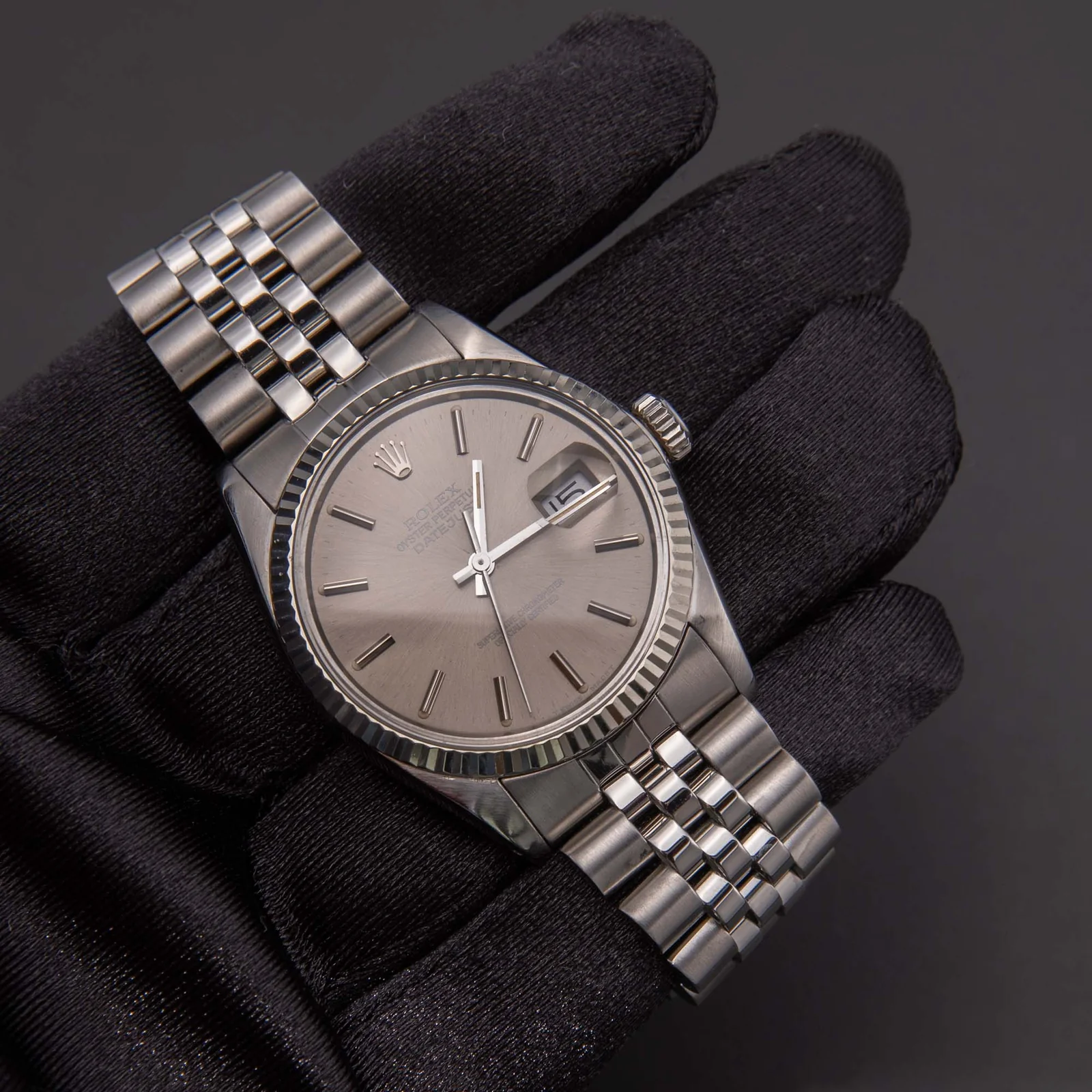 Rolex Datejust 16014 Fluted Bezel Watch 36mm Silver Index Dial - Image 2