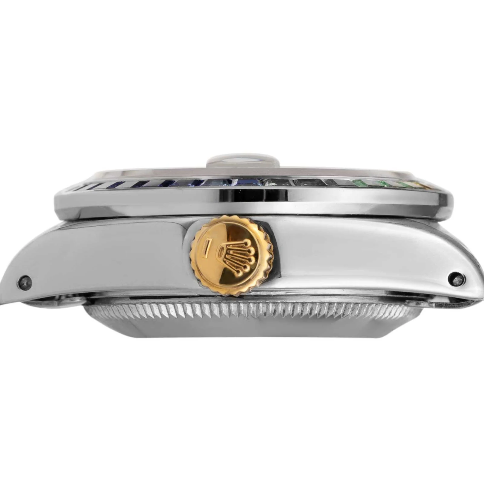 Rolex Datejust 69173 Rainbow Bezel Watch 26mm Champagne Dial - Image 4