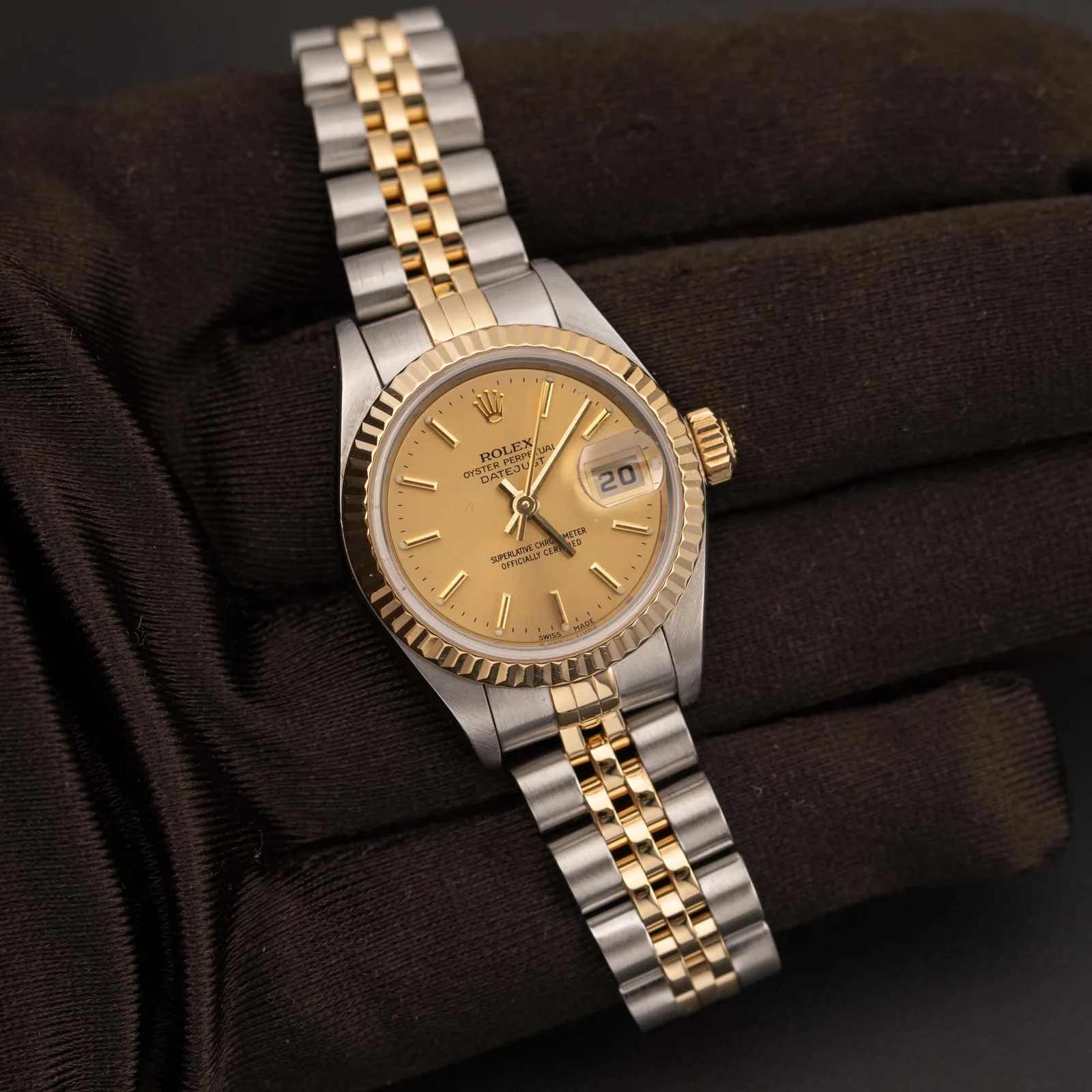 Rolex Datejust 79173 Fluted Bezel Watch 26mm Champagne Index Dial - Image 2