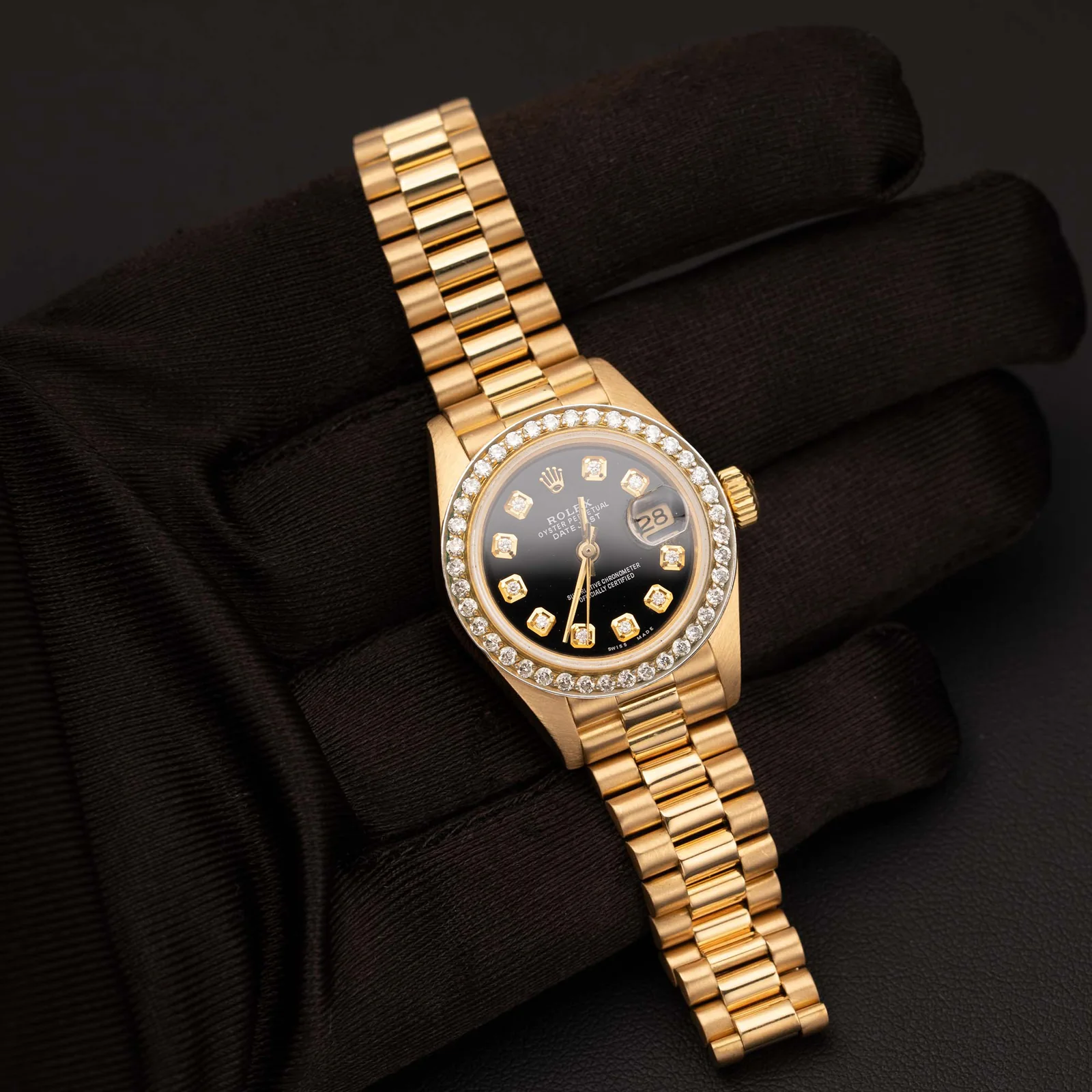 Presidential Rolex Datejust 6917 Diamond Bezel Watch 26mm Black Dial | 1.25ct - Image 2