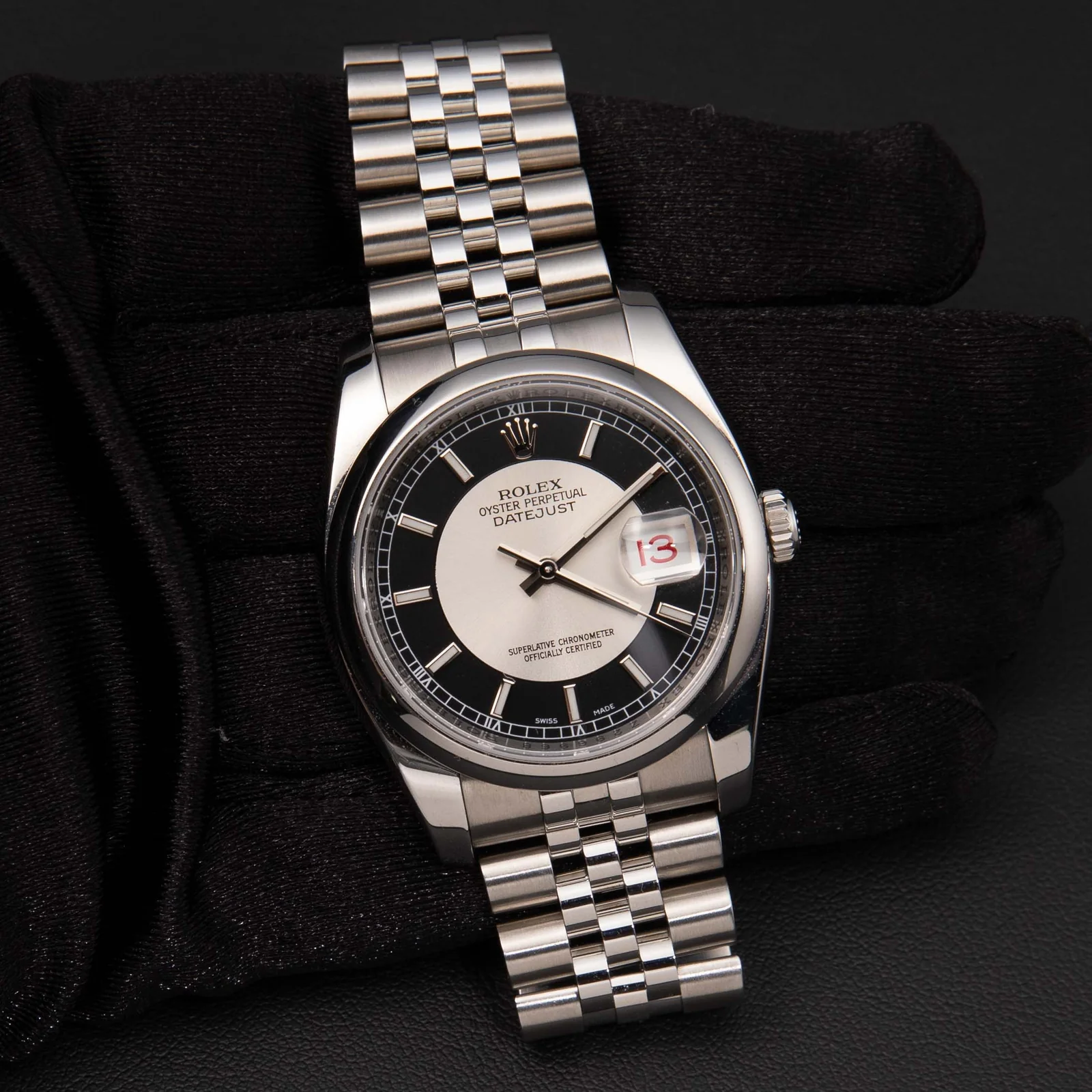 Rolex Datejust 116200 Smooth Bezel Watch 36mm "Tuxedo" Black & White Dial - Image 2