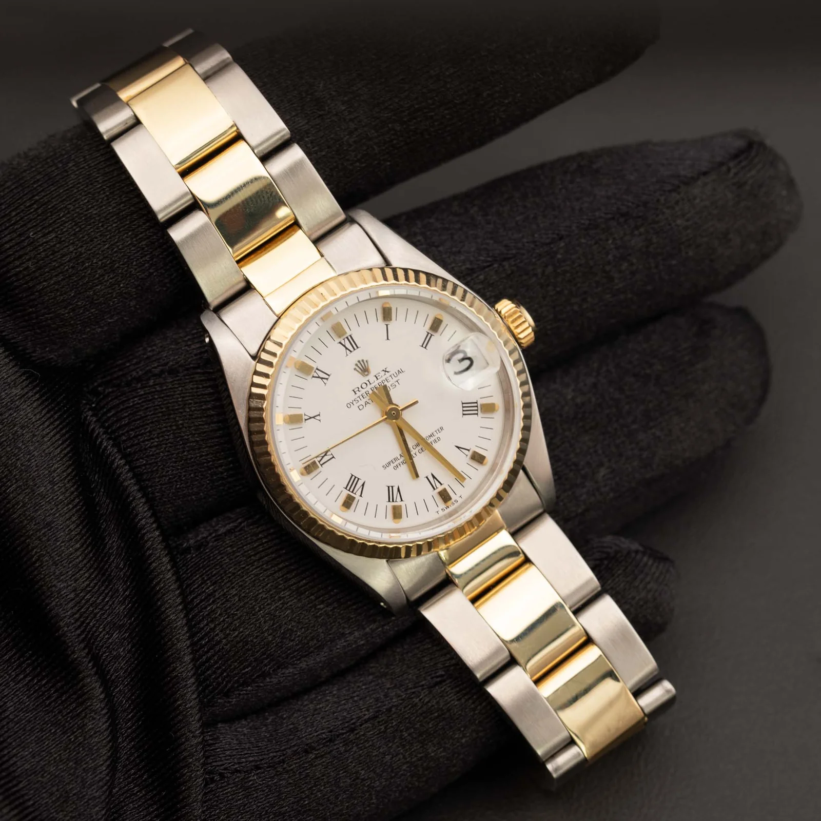 Rolex Datejust 6824 Fluted Bezel Watch 31mm White Roman Dial - Image 2
