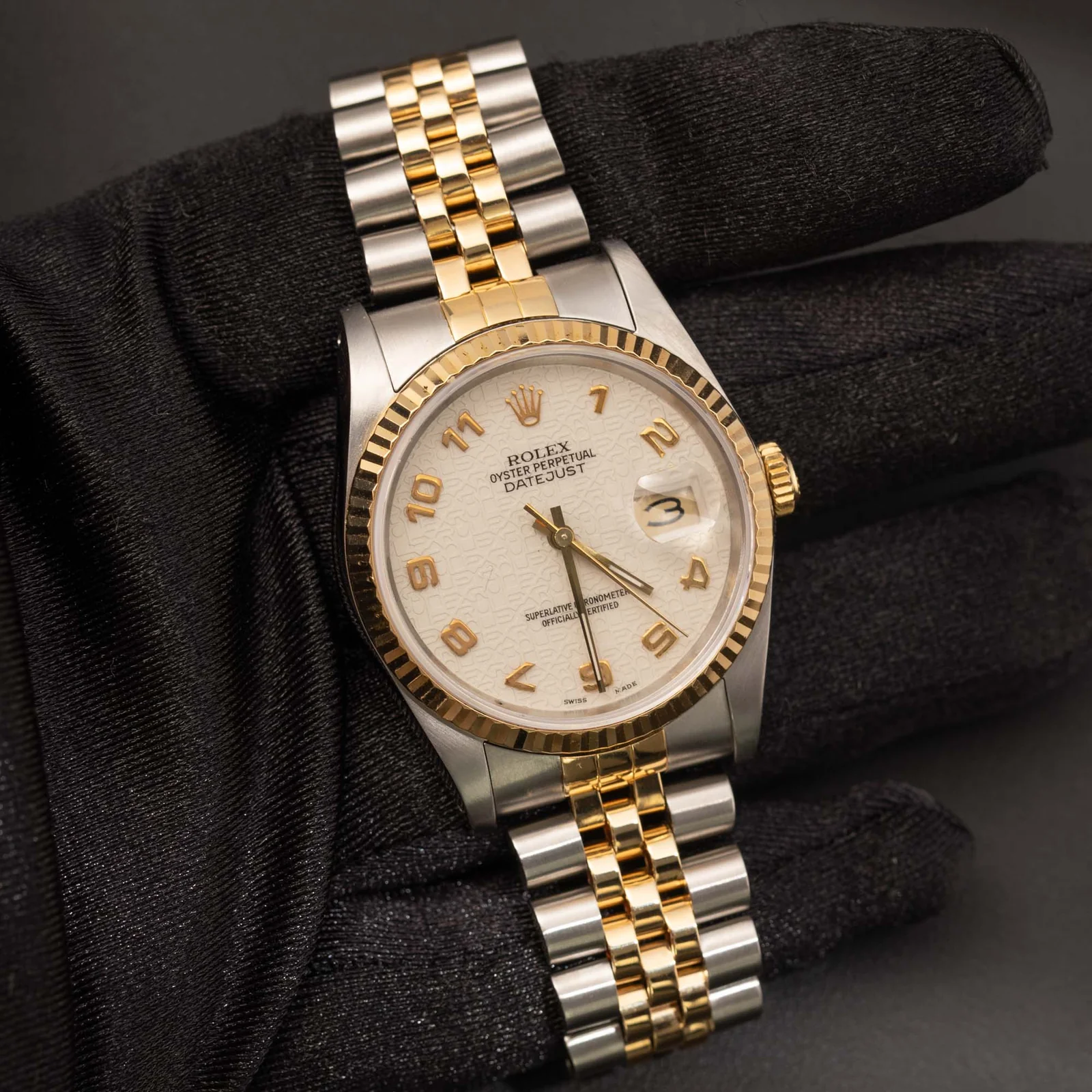 Rolex Datejust 16233 Fluted Bezel Watch 36mm Ivory Anniversary Dial - Image 2