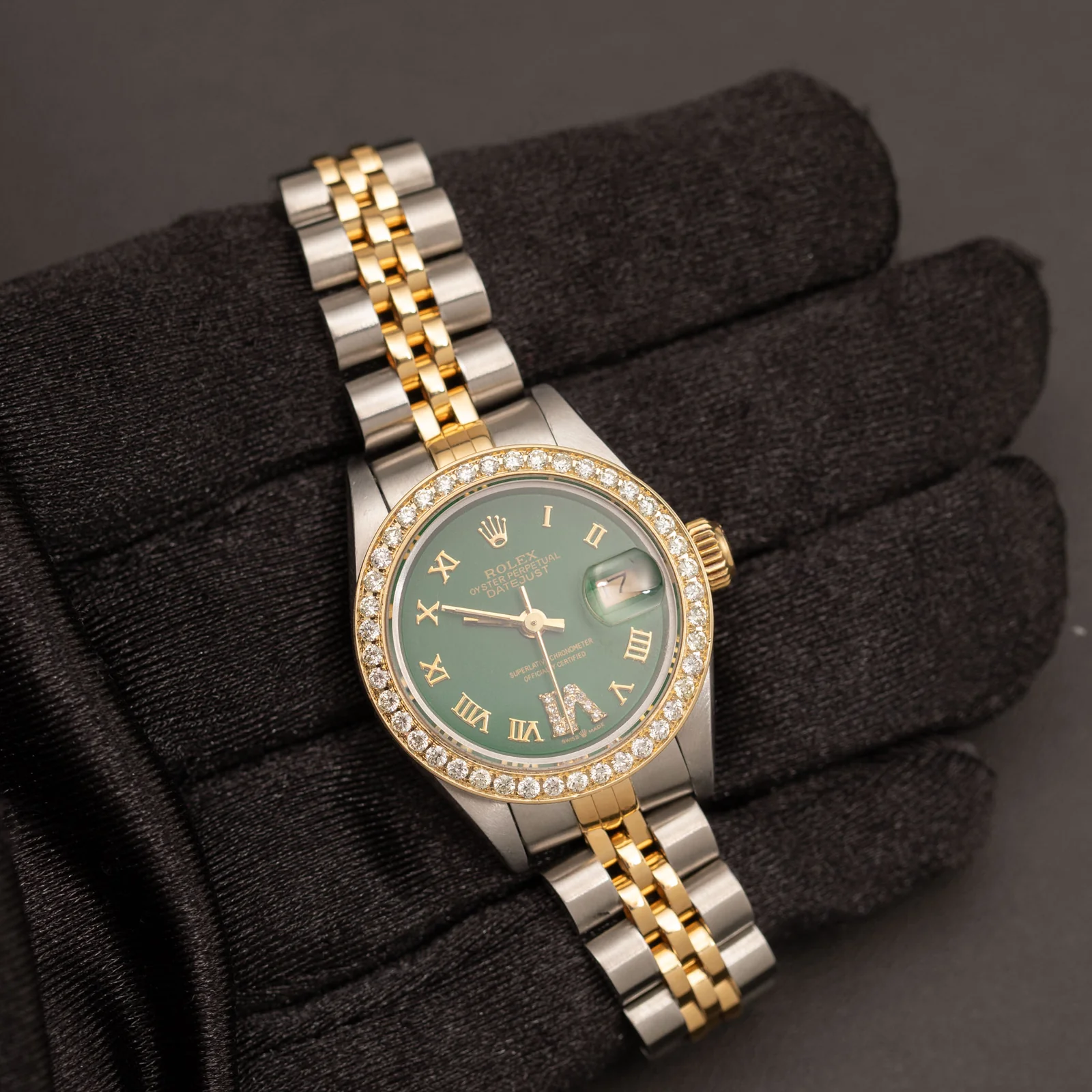 Rolex Datejust 69173 Diamond Bezel Watch 26mm Green Dial | 1.00ct - Image 2