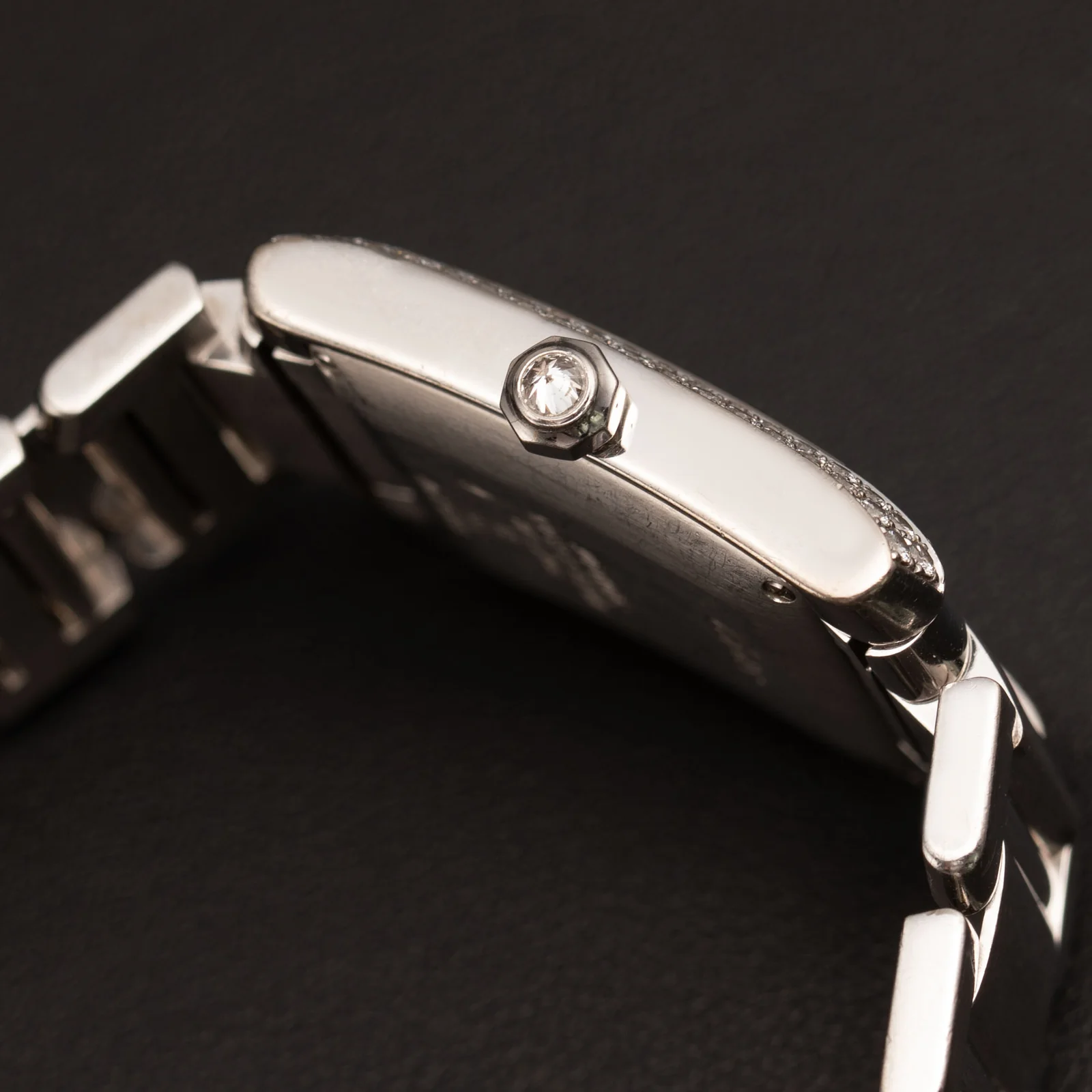 Cartier Tank Française 28mm Watch Diamond Bezel 18K White Gold 2366 - Image 4