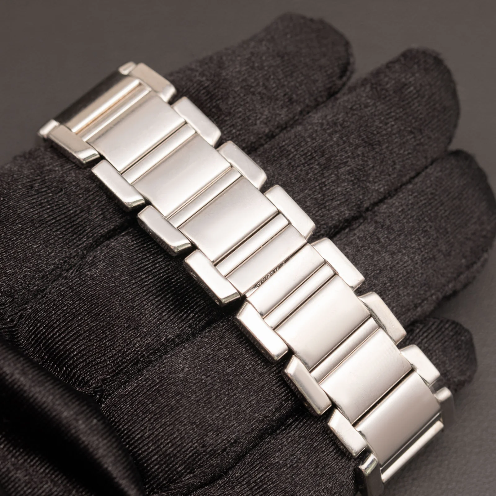 Cartier Tank Française 28mm Watch Diamond Bezel 18K White Gold 2366 - Image 3