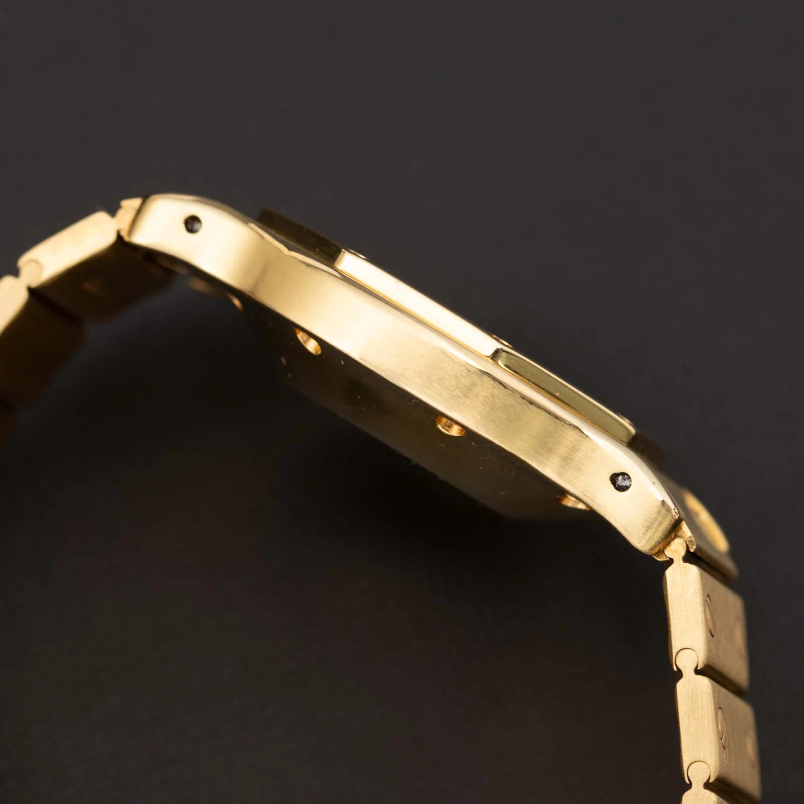 Cartier Santos Octagon 29mm 18K Yellow Gold White Roman Dial Watch 2966 - Image 4