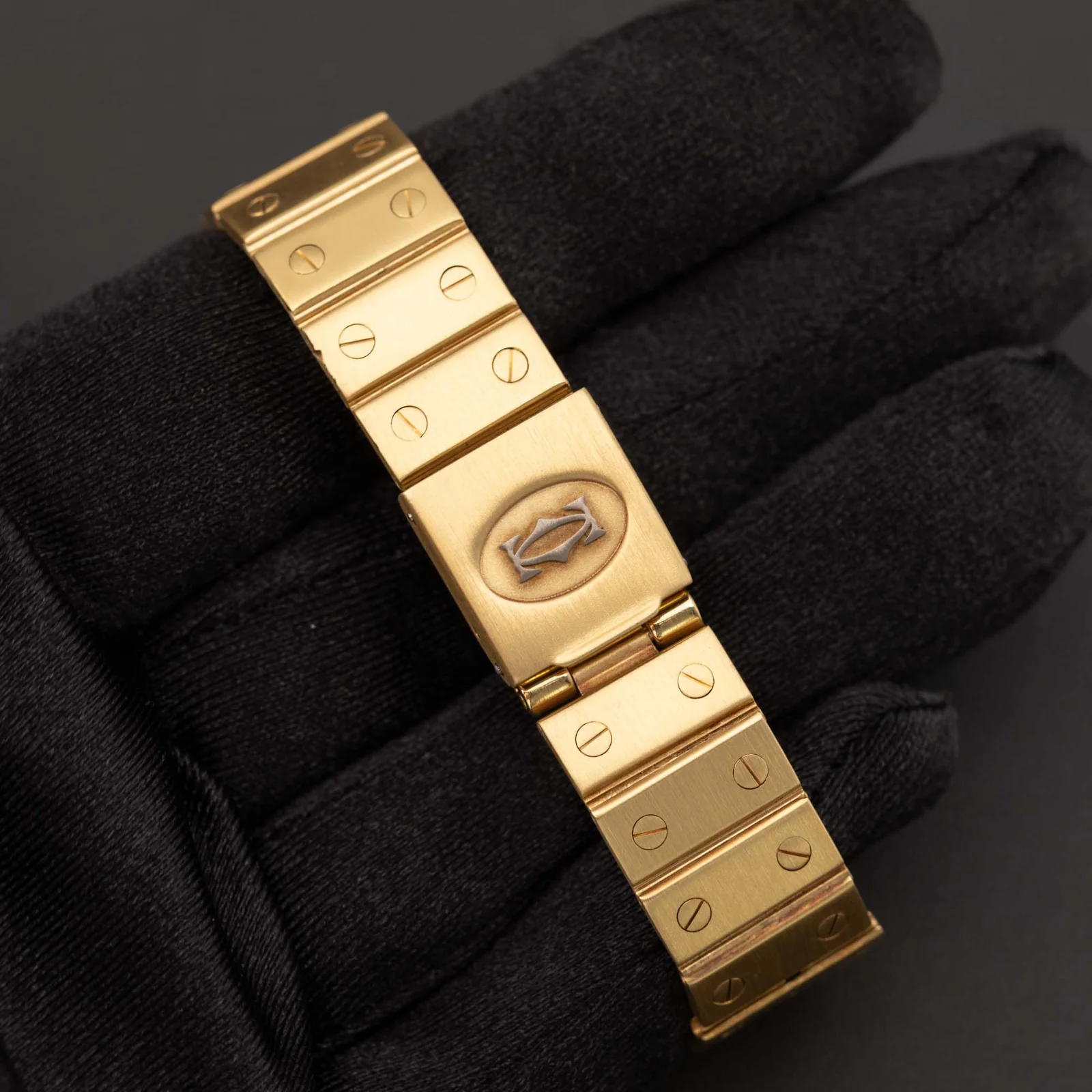 Cartier Santos Octagon 29mm 18K Yellow Gold White Roman Dial Watch 2966 - Image 5