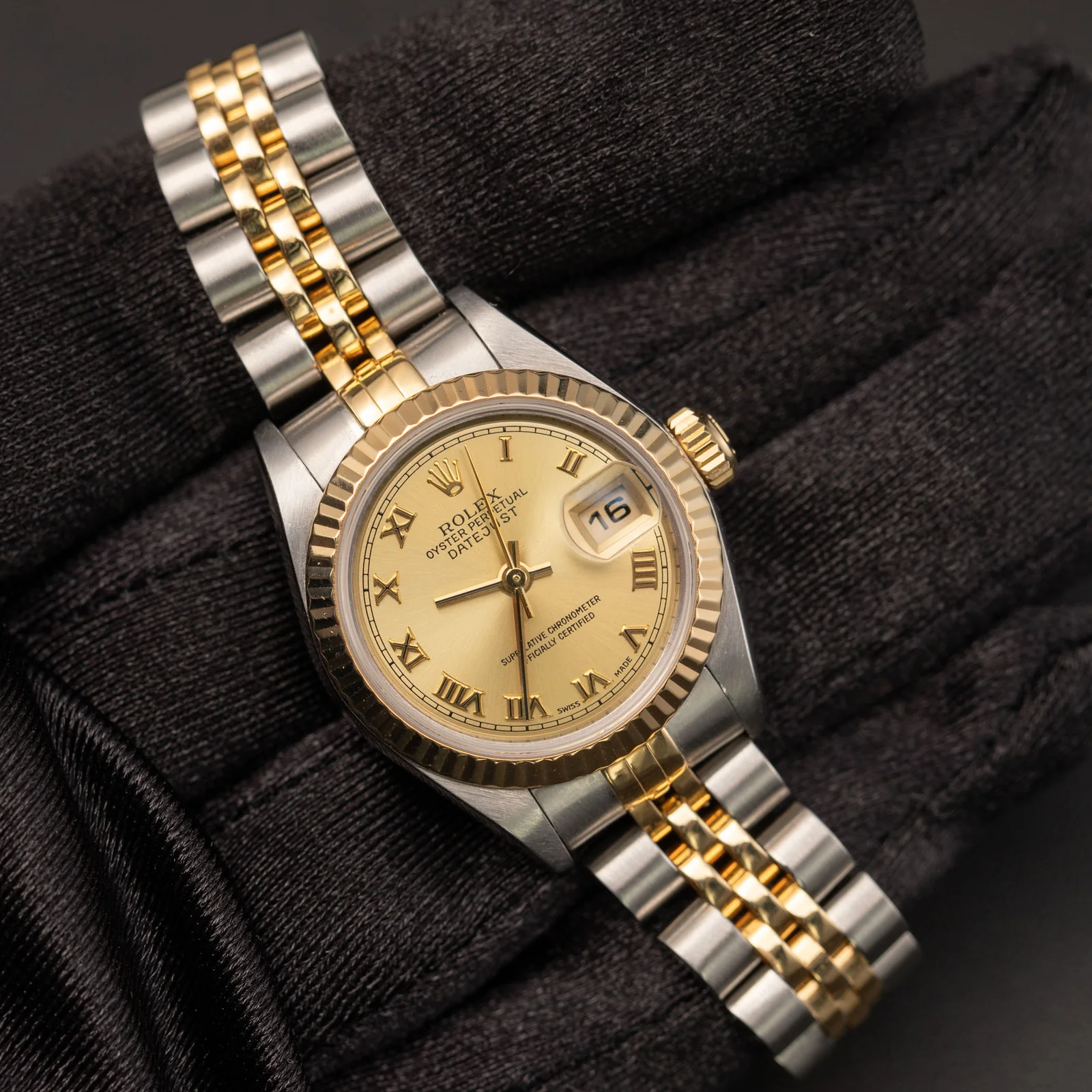 Rolex Datejust 79173 Fluted Bezel Watch 26mm Roman Champagne Dial - Image 2