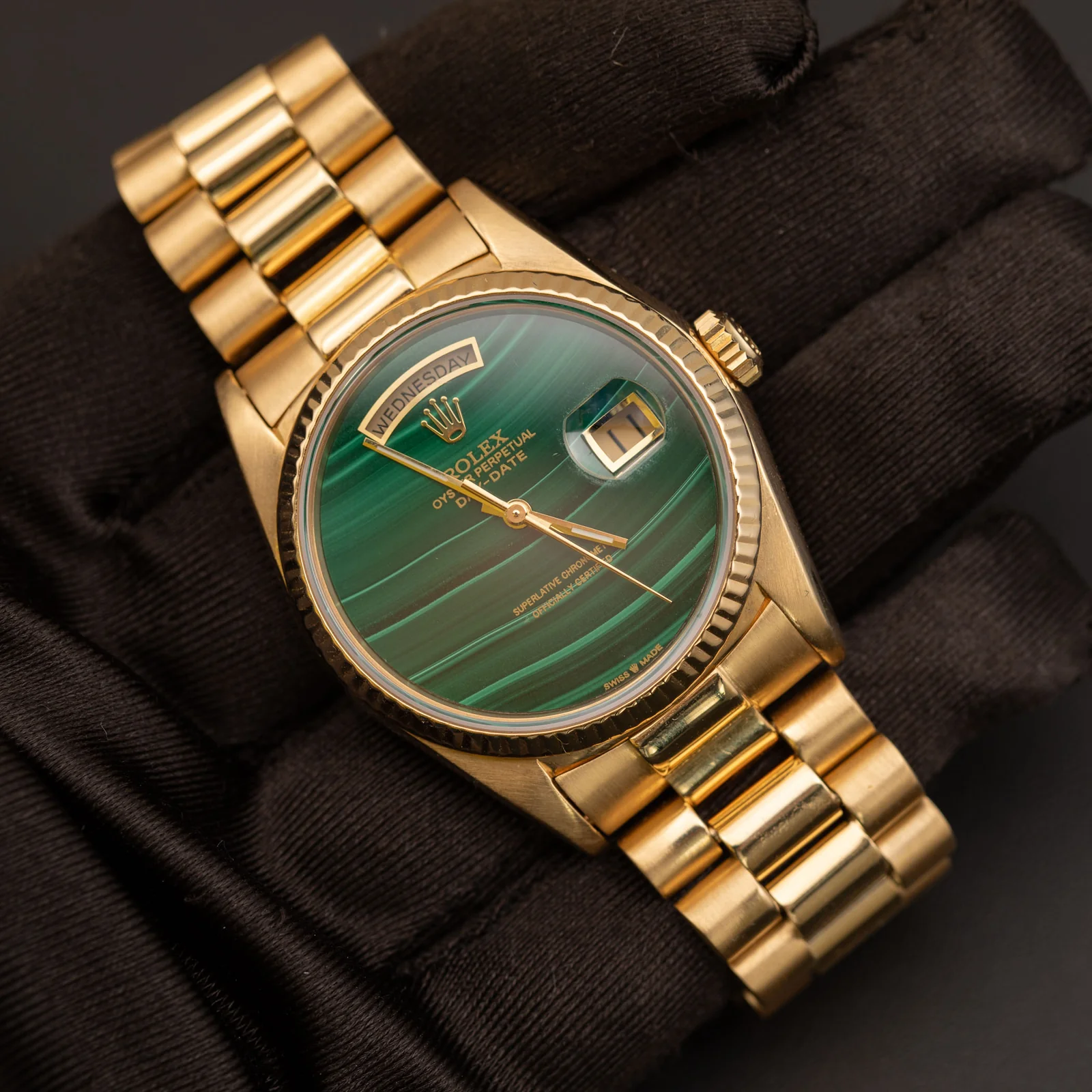 Presidential Rolex Day-Date 18038 Watch 36mm Malachite Dial 18K Yellow Gold - Image 2