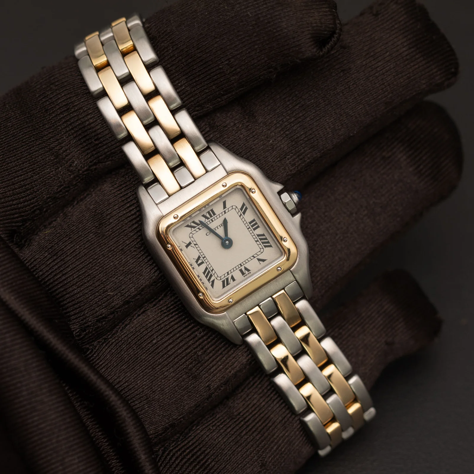 Panthere de Cartier Small Two-Row Watch 18K Gold & Steel - Image 2