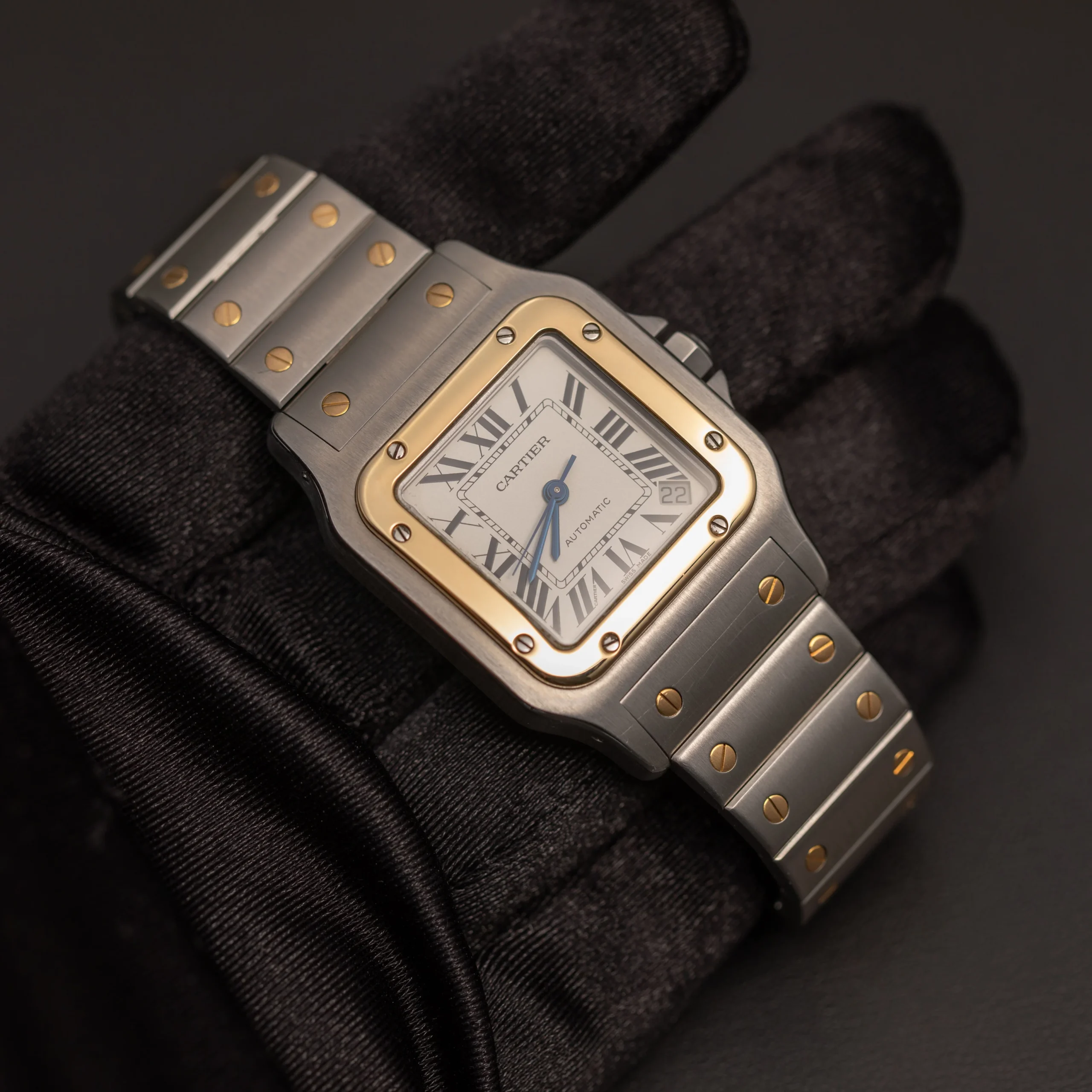 Santos de Cartier Galbée XL 32mm 18K Yellow Gold & Stainless Steel Watch 2823 - Image 2