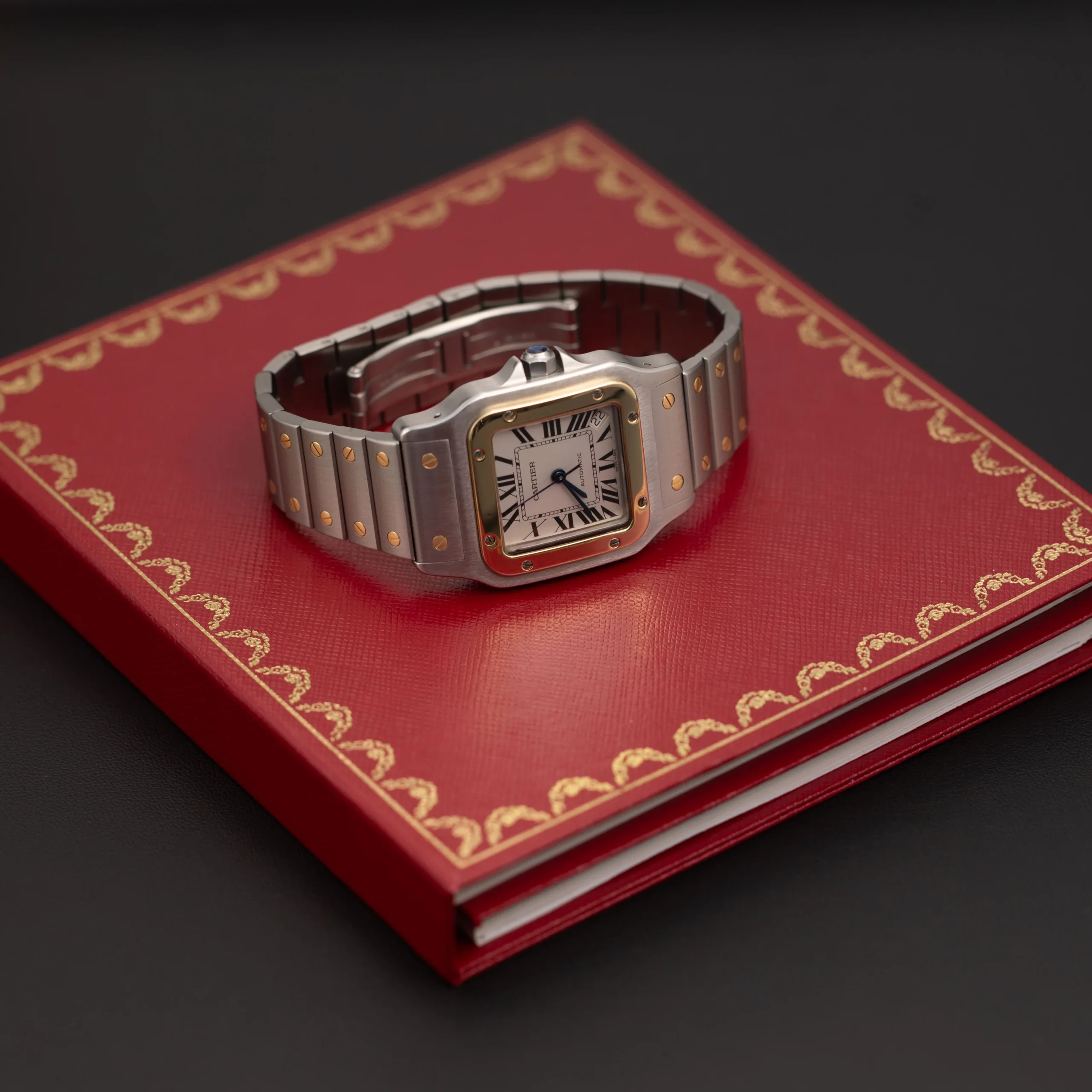 Santos de Cartier Galbée XL 32mm 18K Yellow Gold & Stainless Steel Watch 2823 - Image 6
