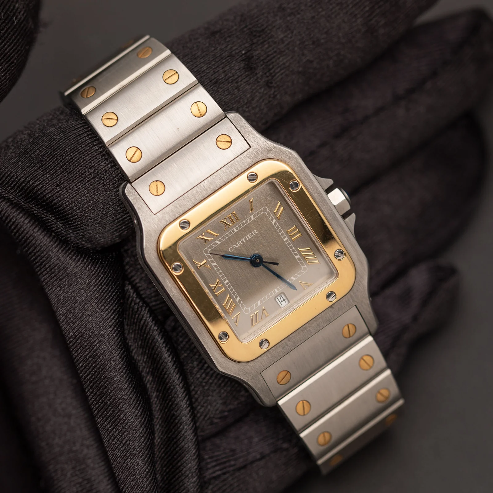 Santos de Cartier Galbée Gray Dial 29mm Gold & Stainless Steel Watch 1566 - Image 2