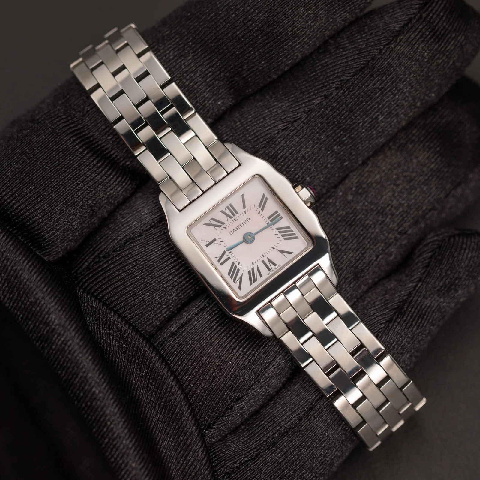 Santos de Cartier Demoiselle Mother of Pearl Small 20mm Steel Watch W25075Z6 - Image 2