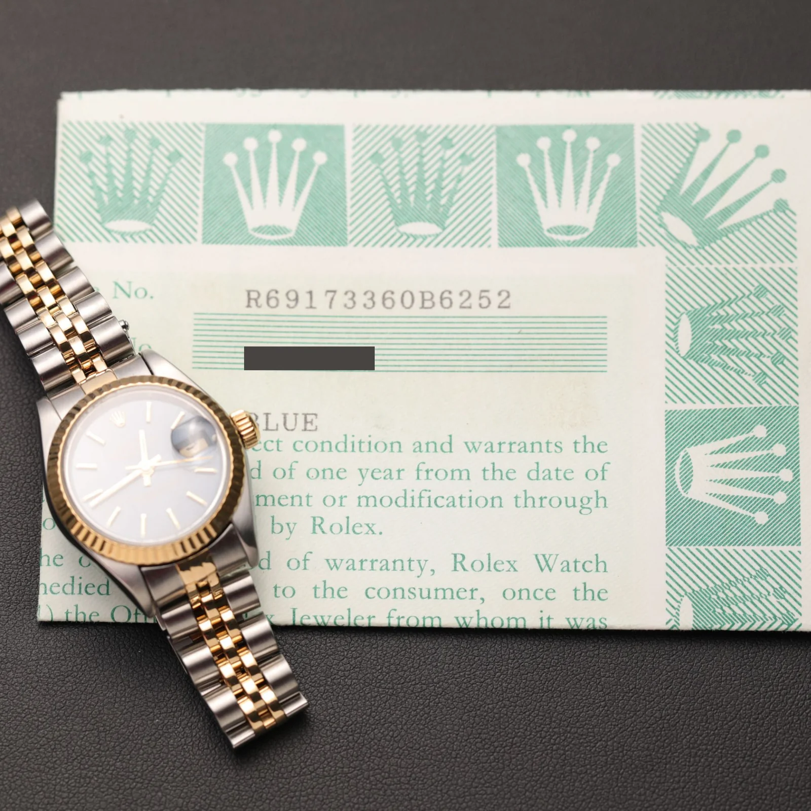 Rolex Datejust 69173 Fluted Bezel Watch 26mm Midnight Blue Index Dial - Image 8
