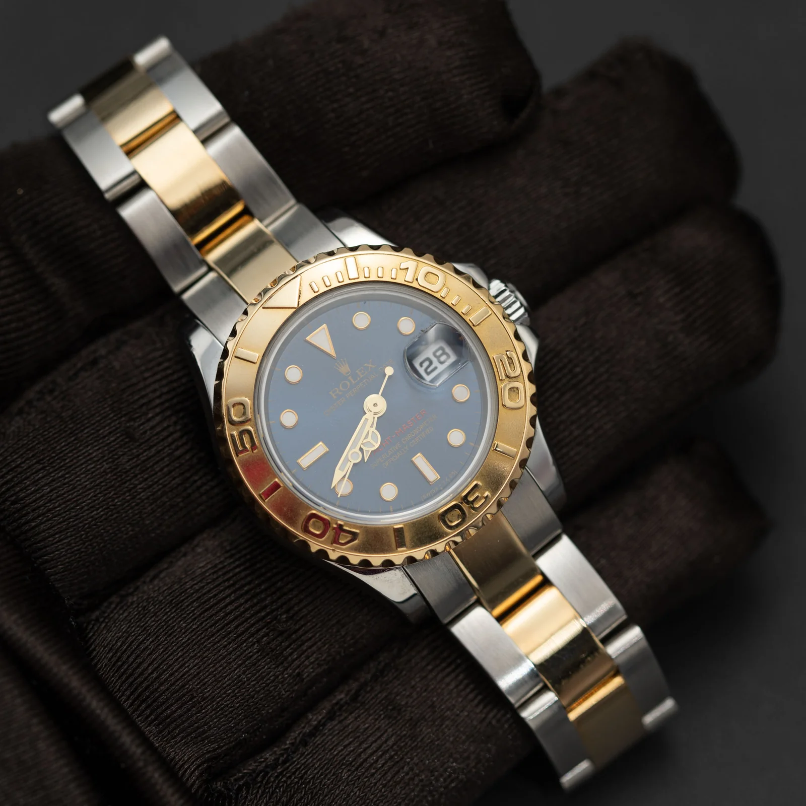 Rolex Yacht-Master 169623 18K Gold Timing Bezel Oyster Watch Blue Dial - Image 2