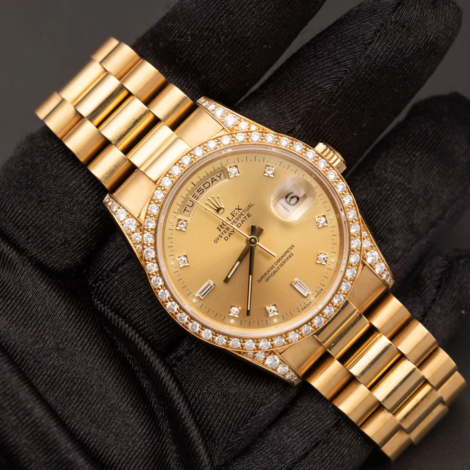 Presidential Rolex Day-Date 18388 Watch 36mm Factory Diamond Dial 18K Yellow Gold