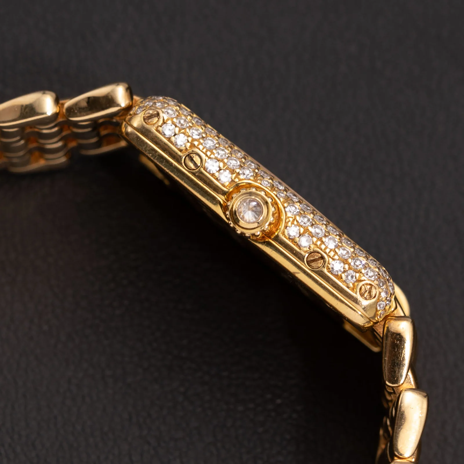 Cartier Tank Louis Factory Diamond Bezel 18K Yellow Gold Watch 8057 - Image 3