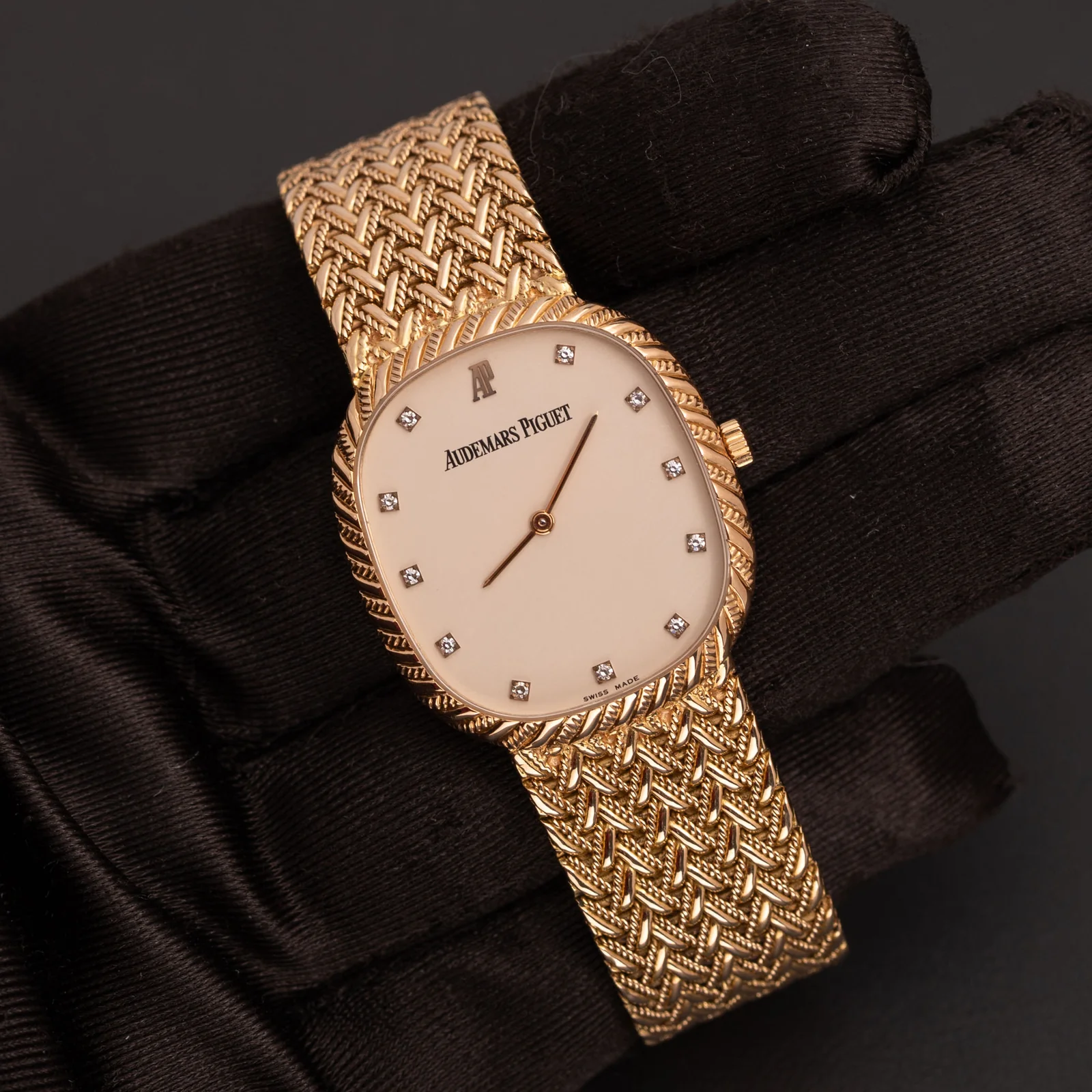 Audemars Piguet Ellipse Tonneau Factory Diamond Cream Dial 29mm Watch 18K Rose Gold - Image 2