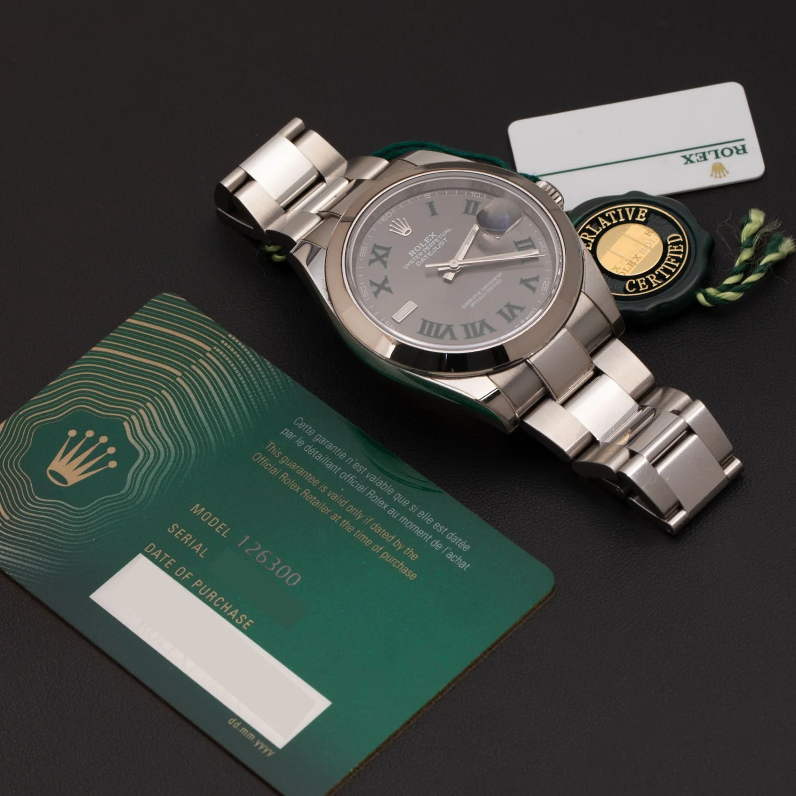 Rolex Datejust 41mm 126300 Watch Wimbledon Gray Green Dial - Image 5