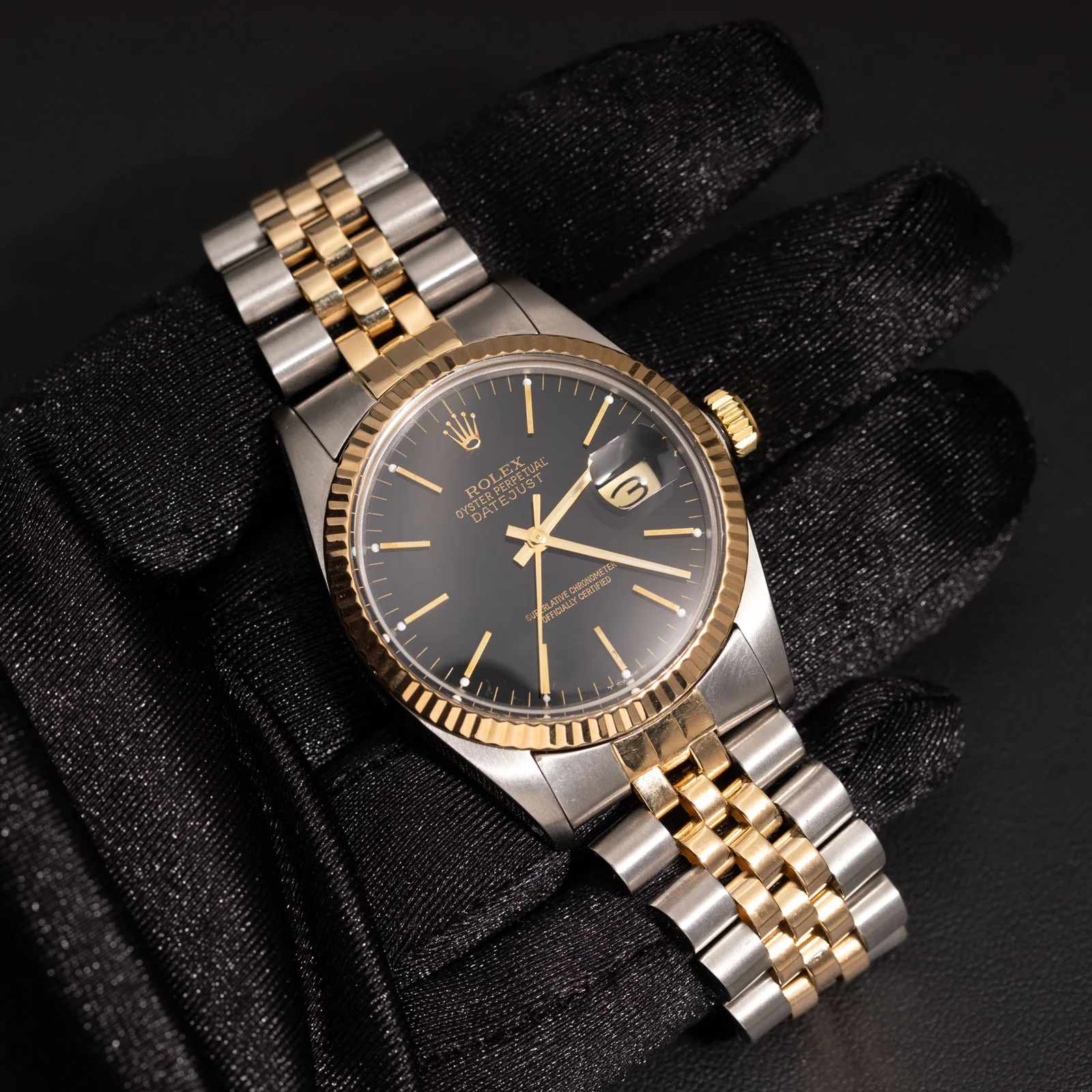 Rolex Datejust 16013 Fluted Bezel Watch 36mm Black Index Dial - Image 2